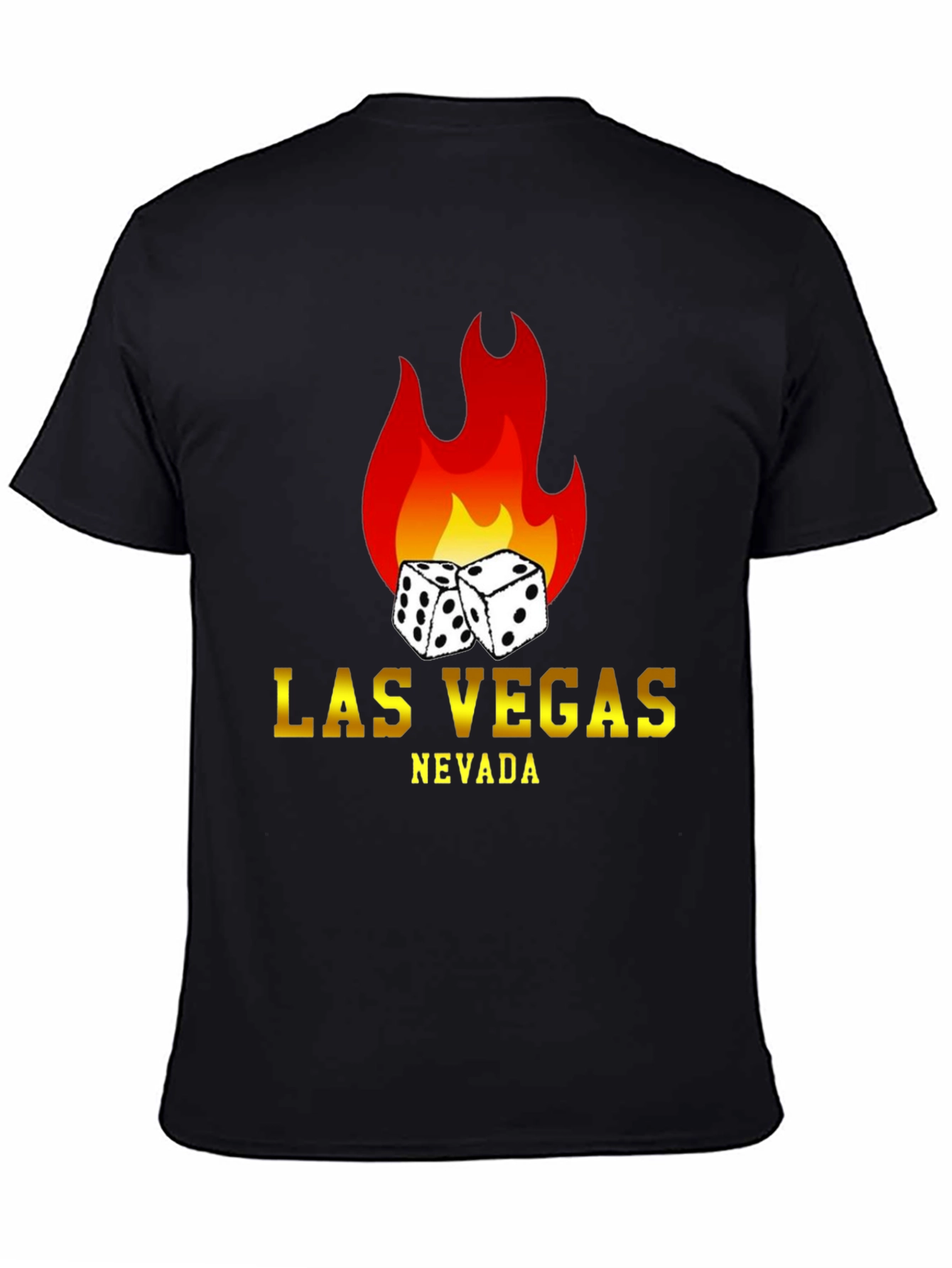 Las Vegas Nevada Dice Flame Black T-Shirt