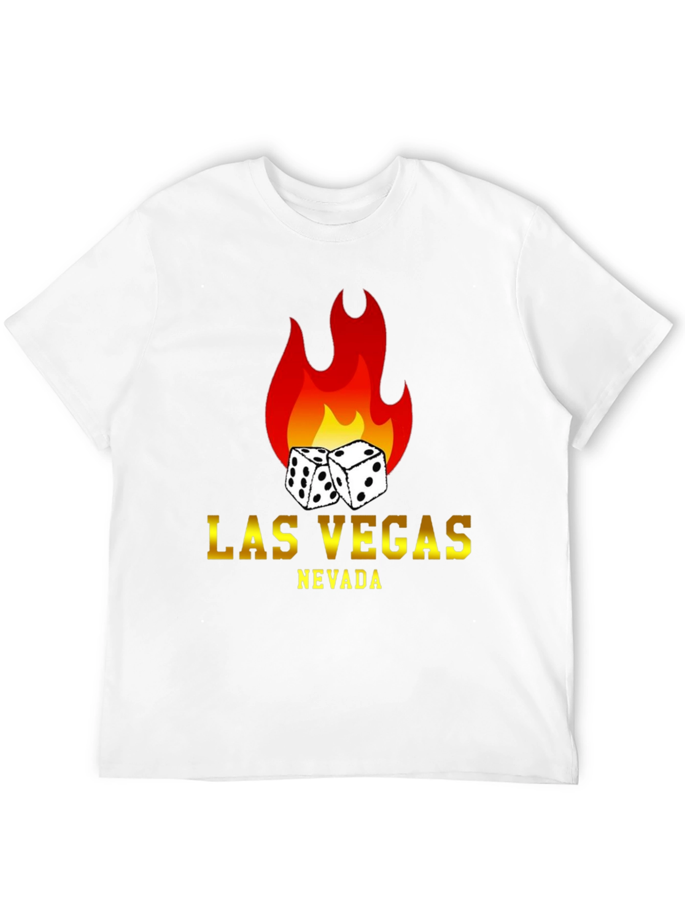Las Vegas Nevada Dice Flame Black T-Shirt