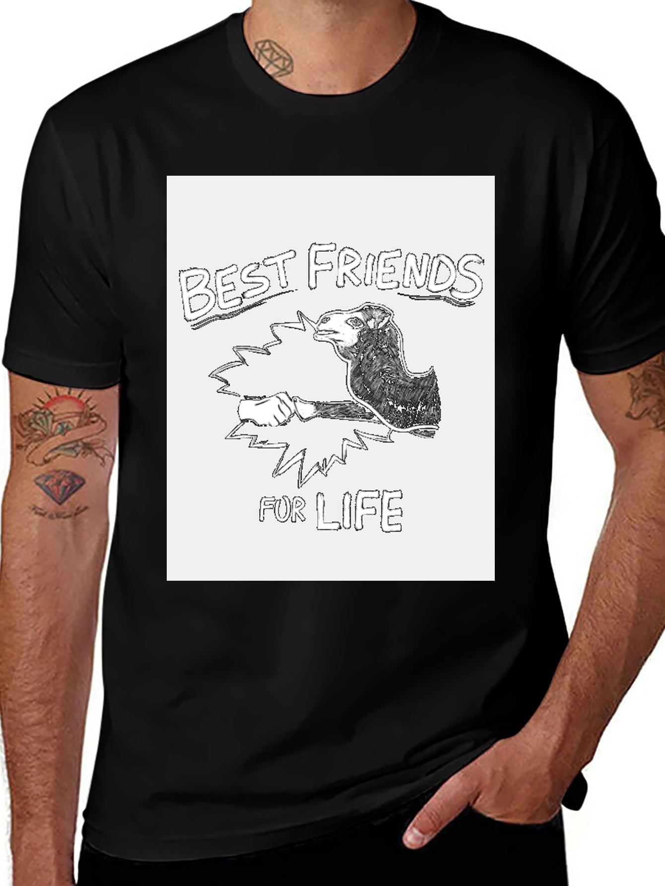 Best Friends For Life Graphic Tee - Black