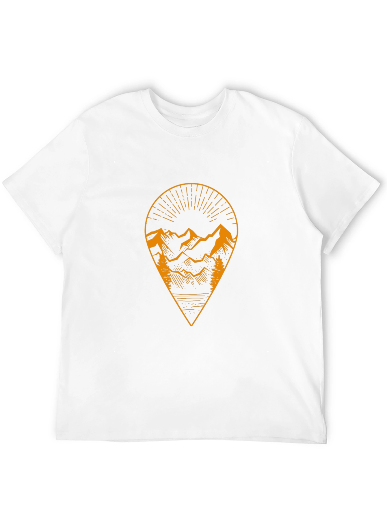 Mountain Graphic Tee - Black Cotton Adventure Shirt
