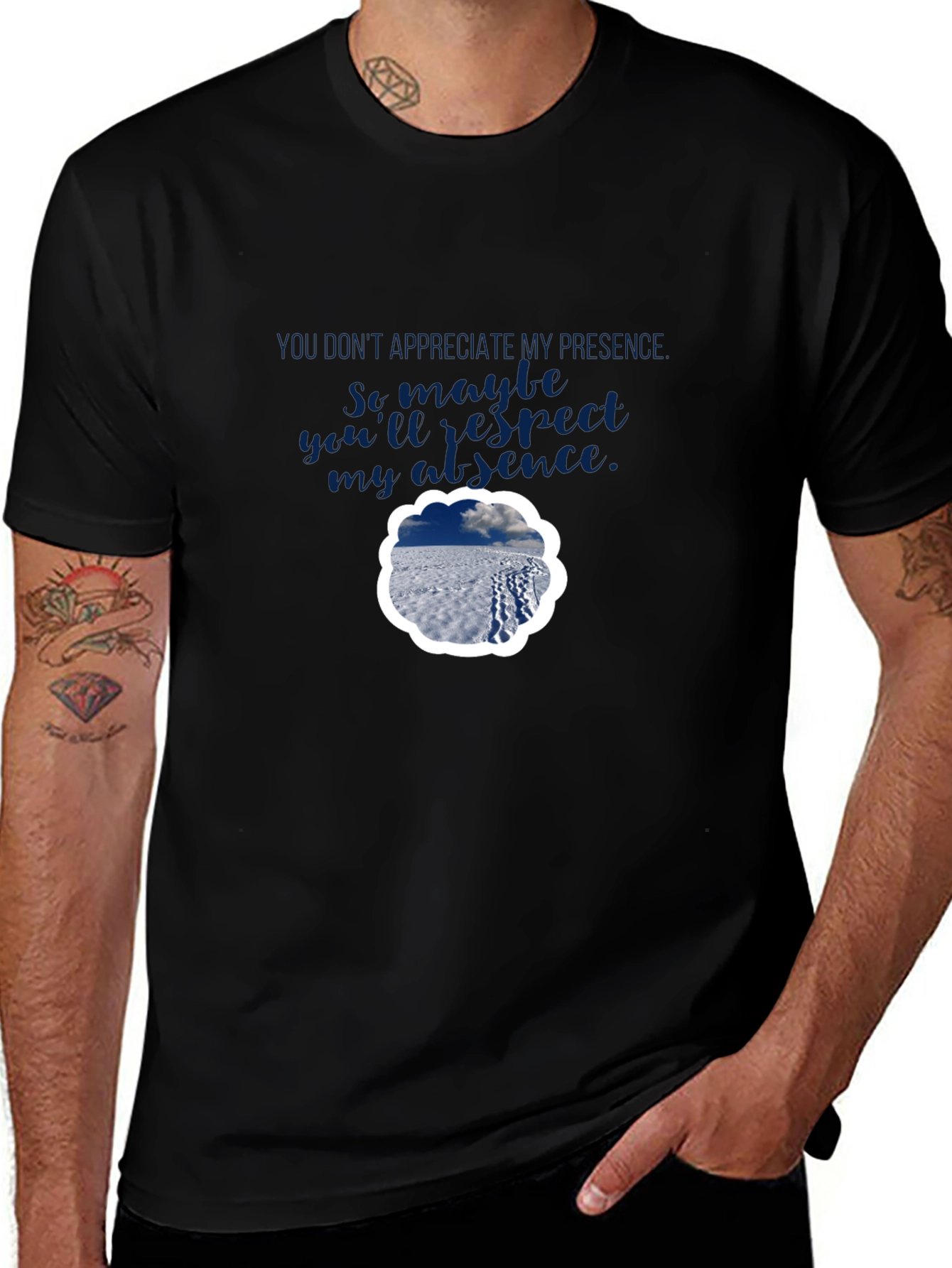 Presence Absence Graphic Tee - Black Casual Shirt
