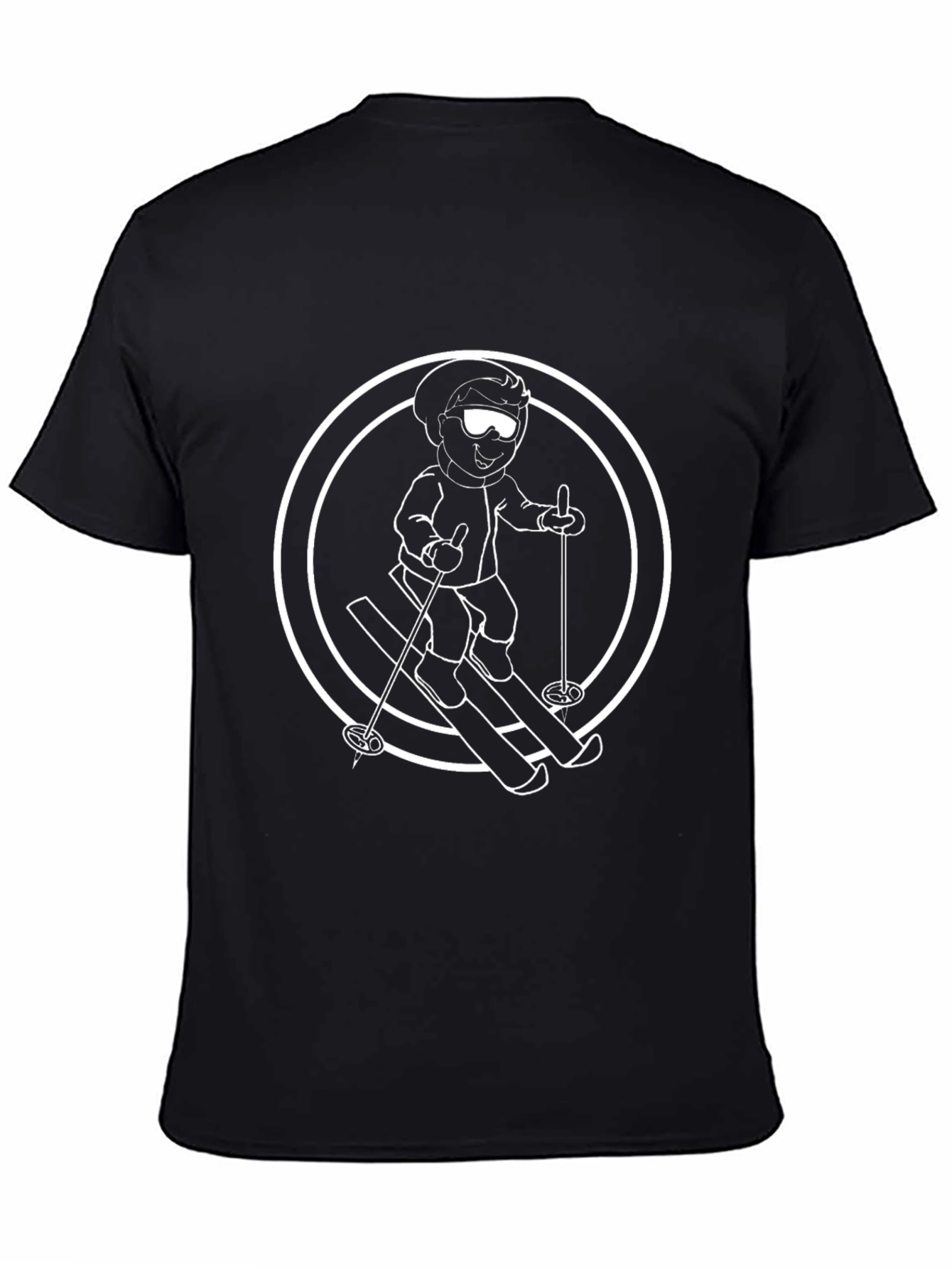 Skiing Cartoon Graphic T-Shirt