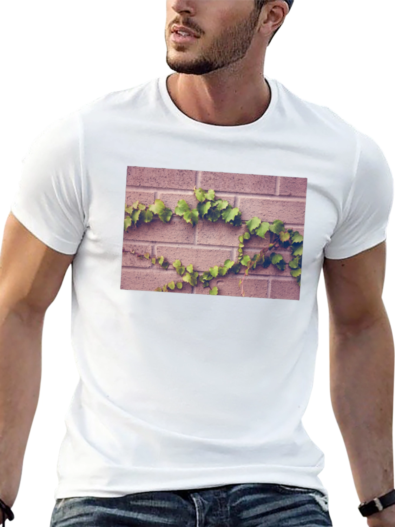 Brick Wall Vines Graphic T-Shirt