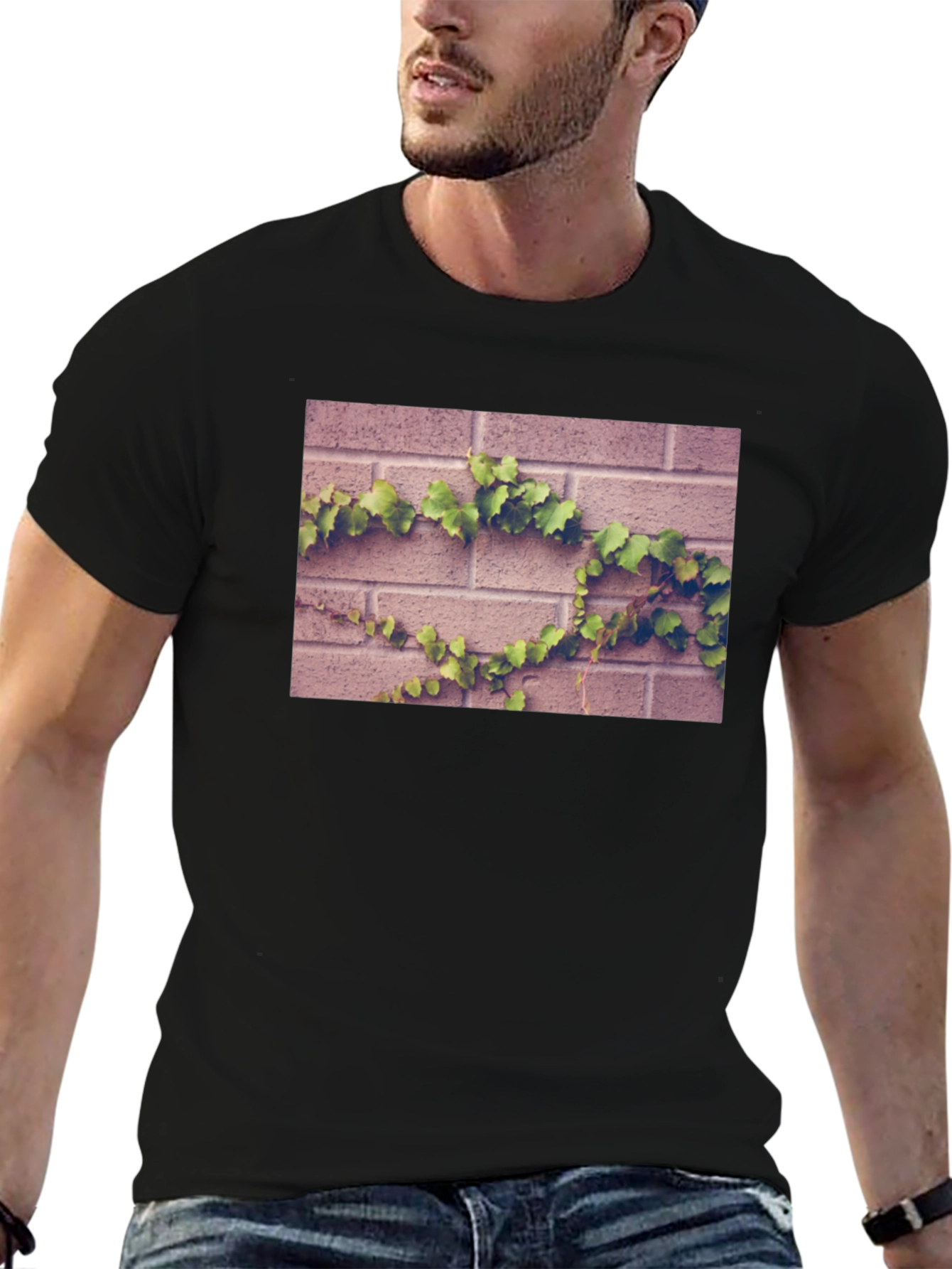 Brick Wall Vines Graphic T-Shirt