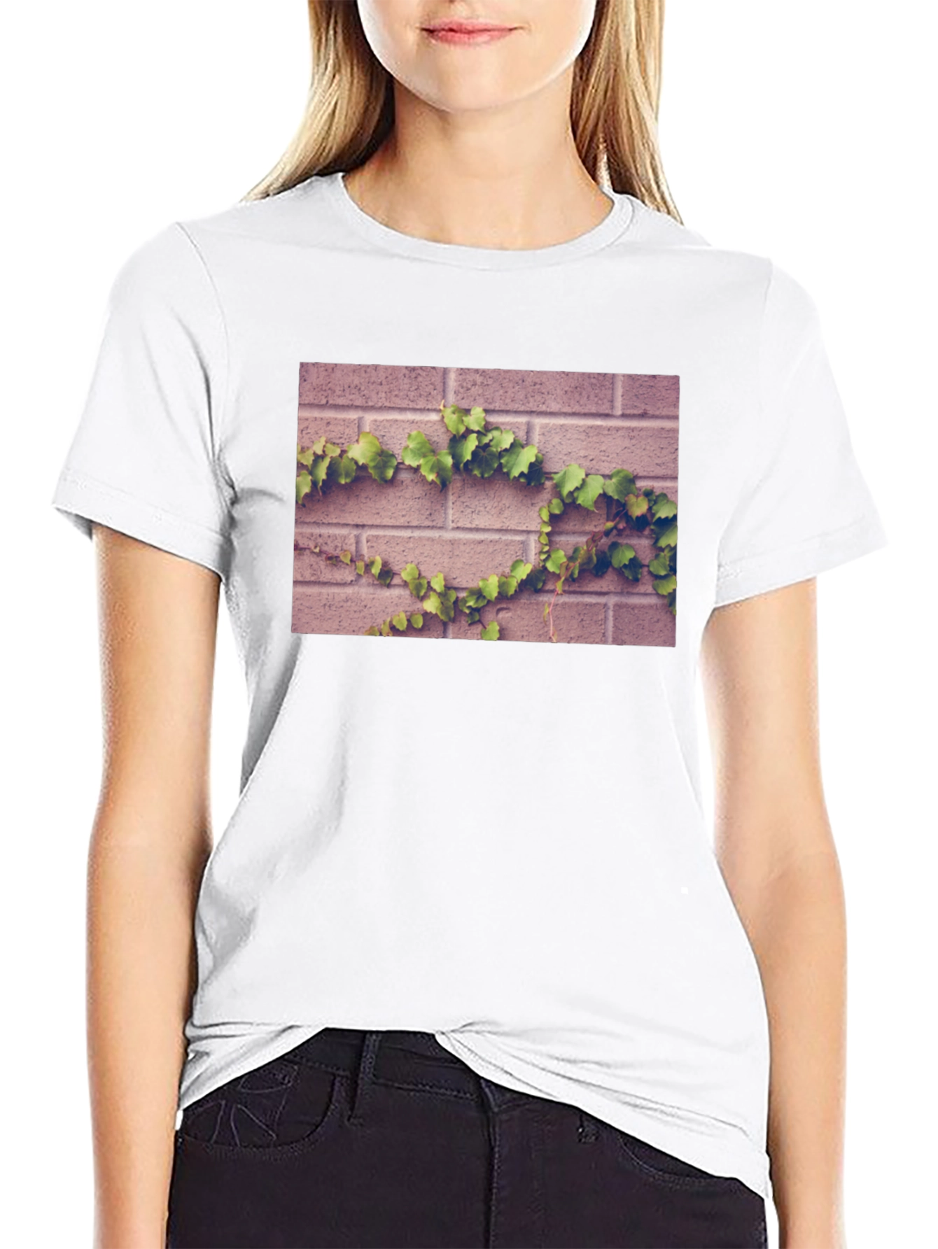 Brick Wall Vines Graphic T-Shirt