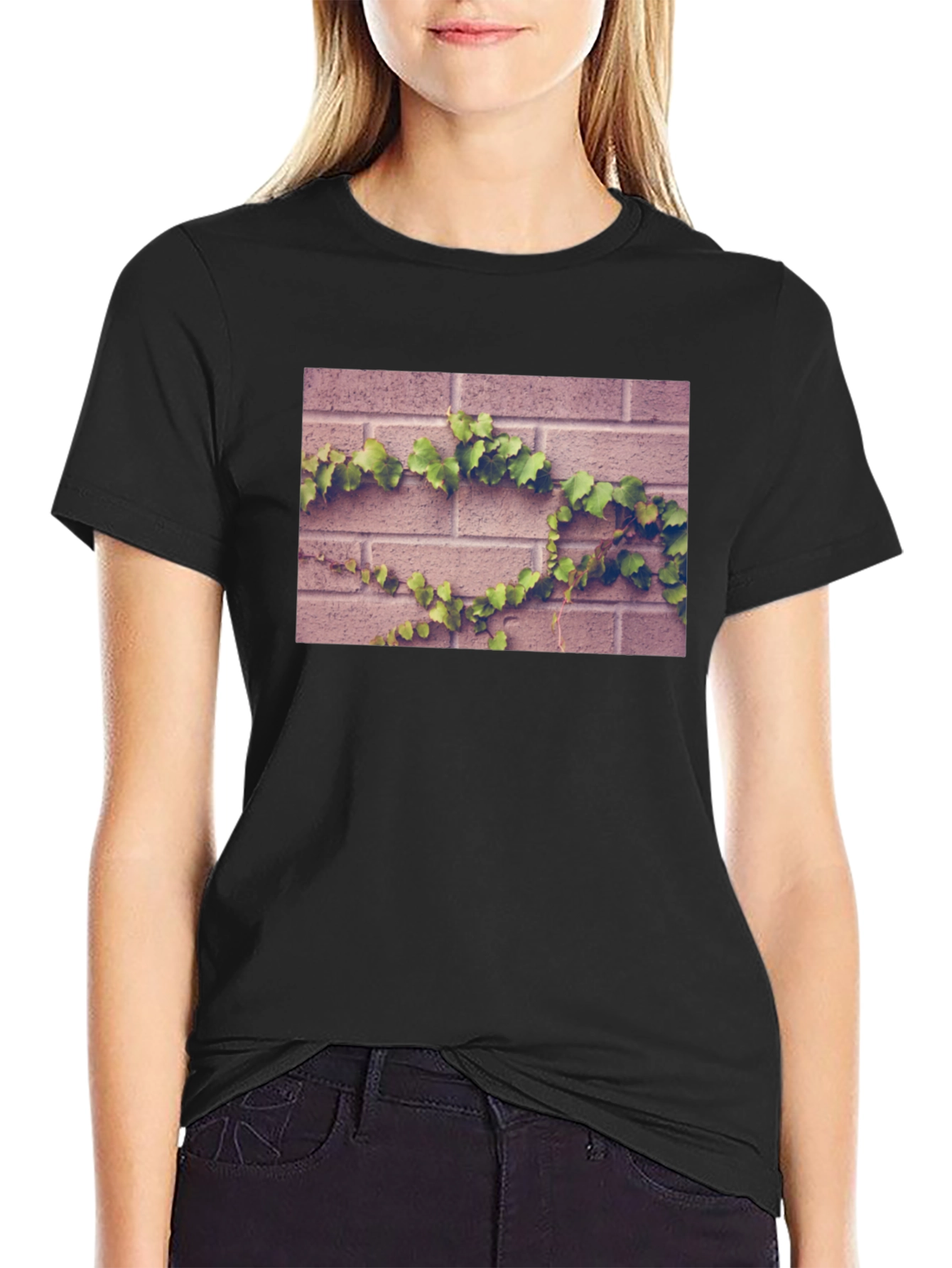 Brick Wall Vines Graphic T-Shirt
