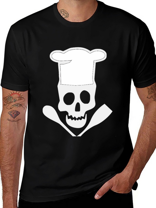 Chef Skull Graphic Tee - Culinary Skeleton T-Shirt