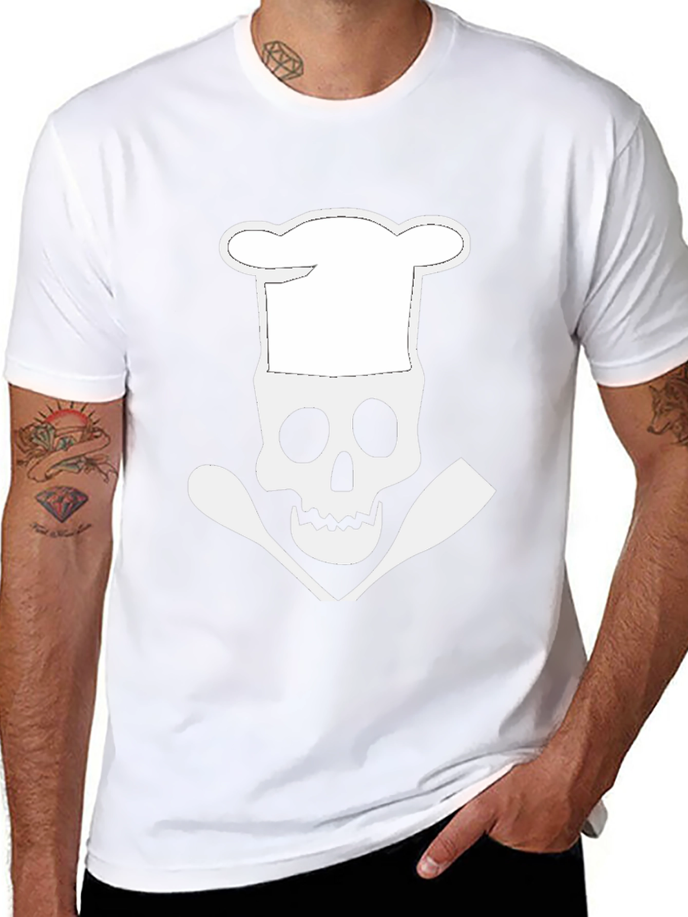 Chef Skull Graphic Tee - Culinary Skeleton T-Shirt