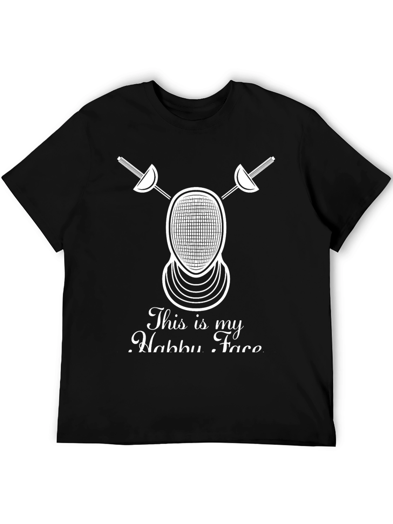 Fencing Hobby Face T-Shirt - Black