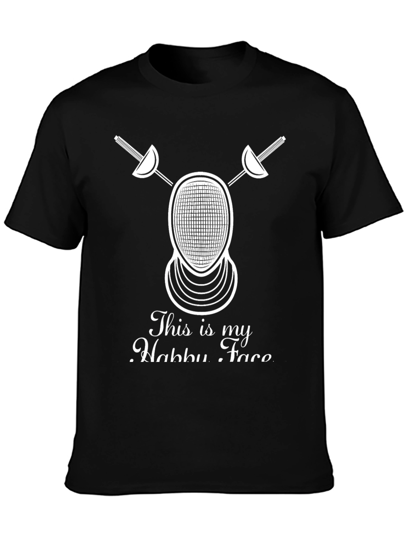 Fencing Hobby Face T-Shirt - Black