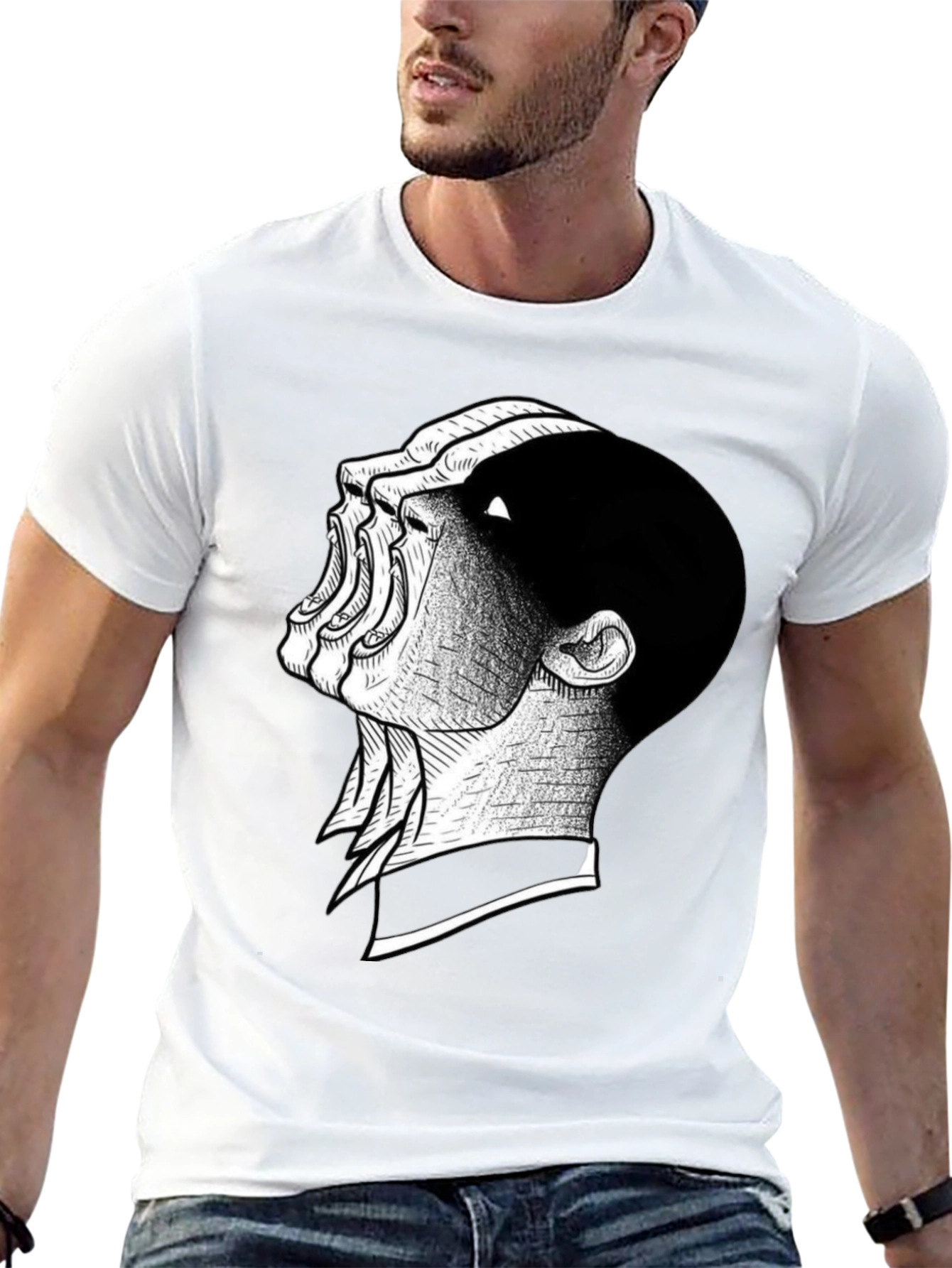 Distorted Scream Graphic Black T-Shirt