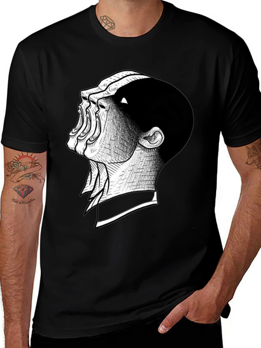 Distorted Scream Graphic Black T-Shirt