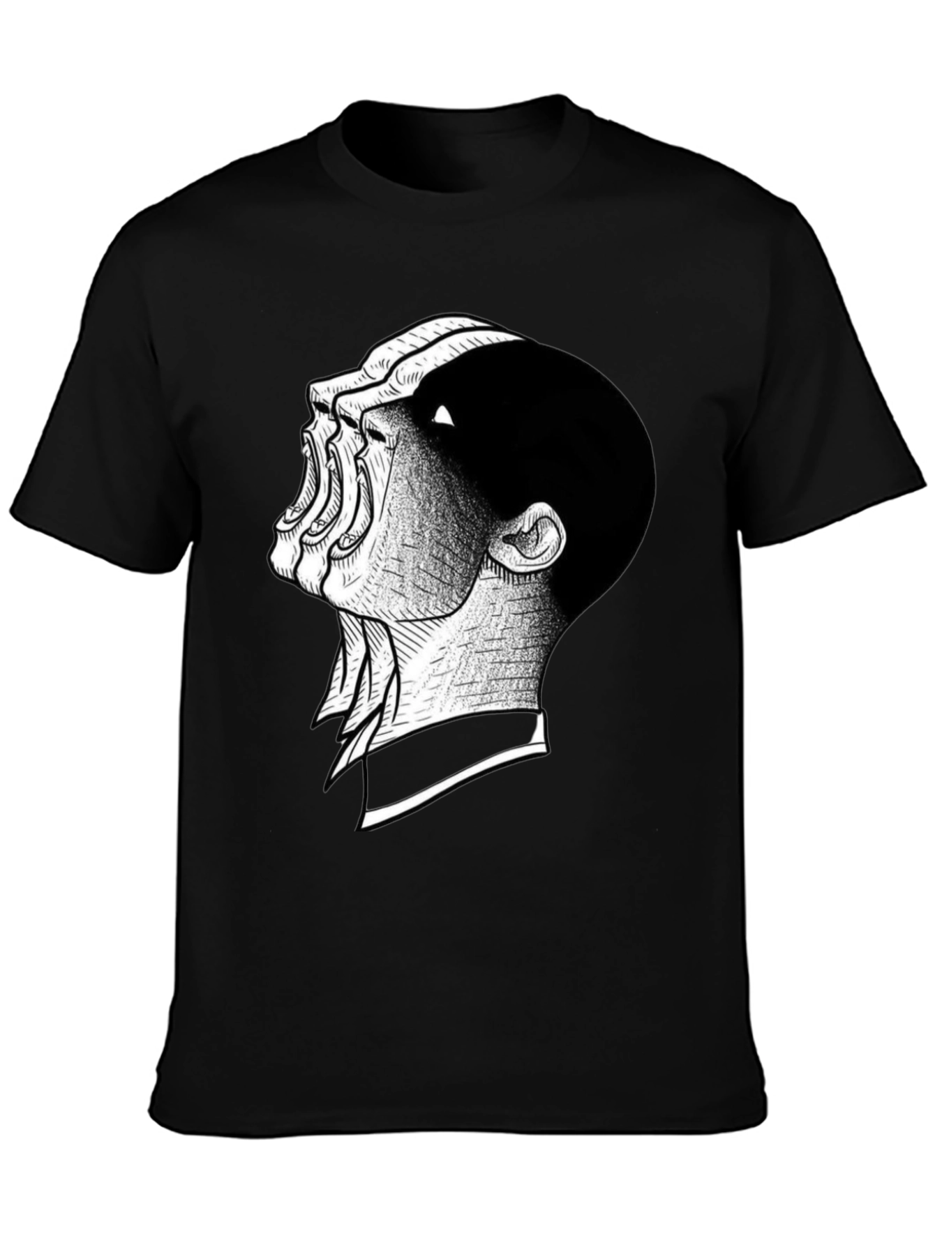 Distorted Scream Graphic Black T-Shirt