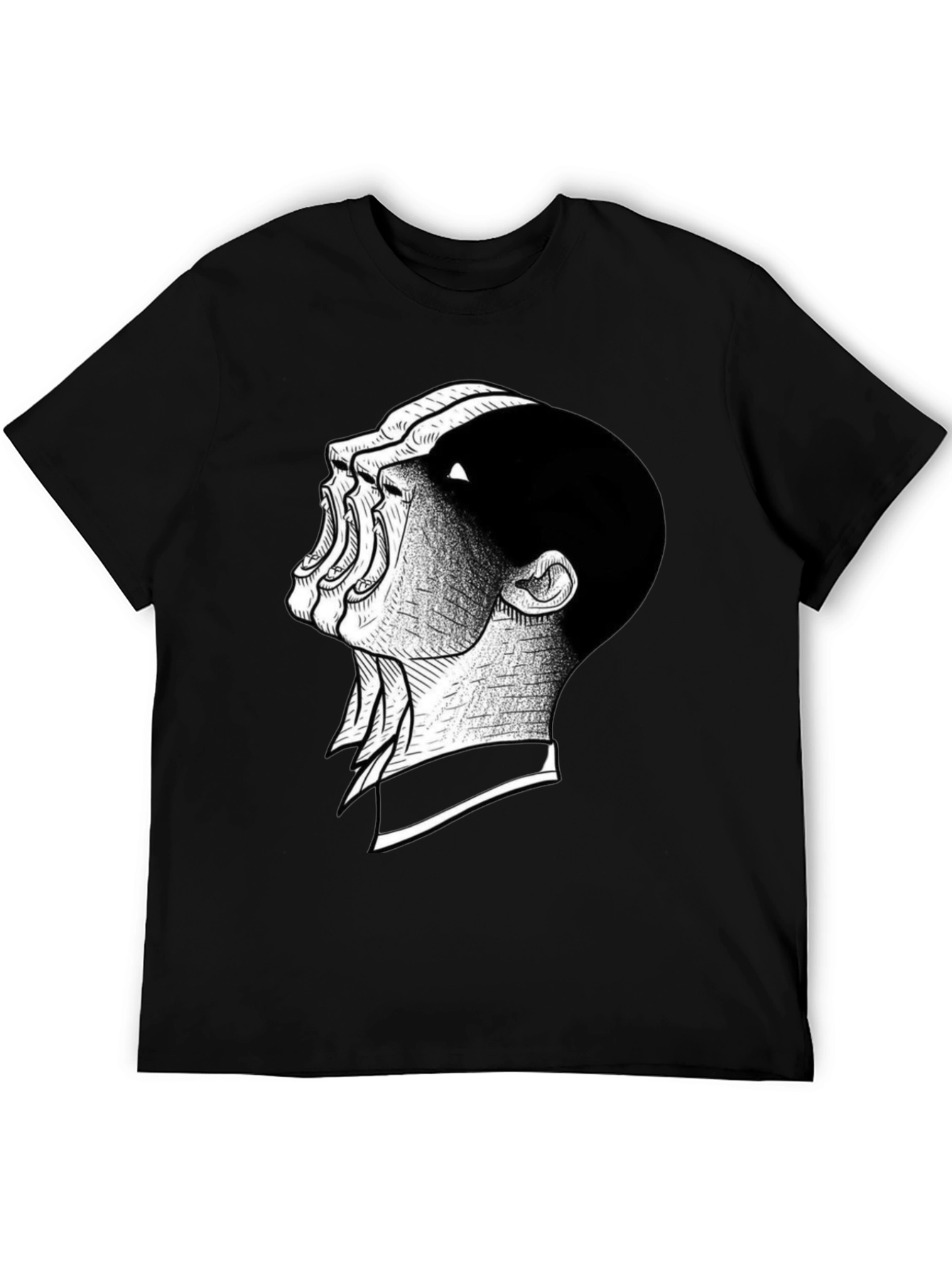 Distorted Scream Graphic Black T-Shirt