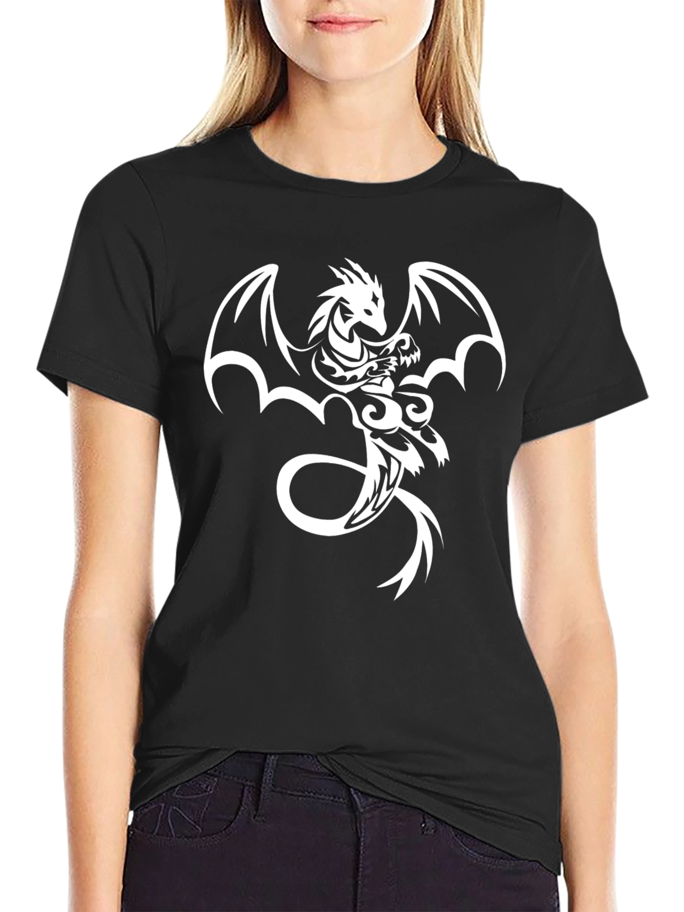 Dragon Graphic T-Shirt - Black Cotton Tee