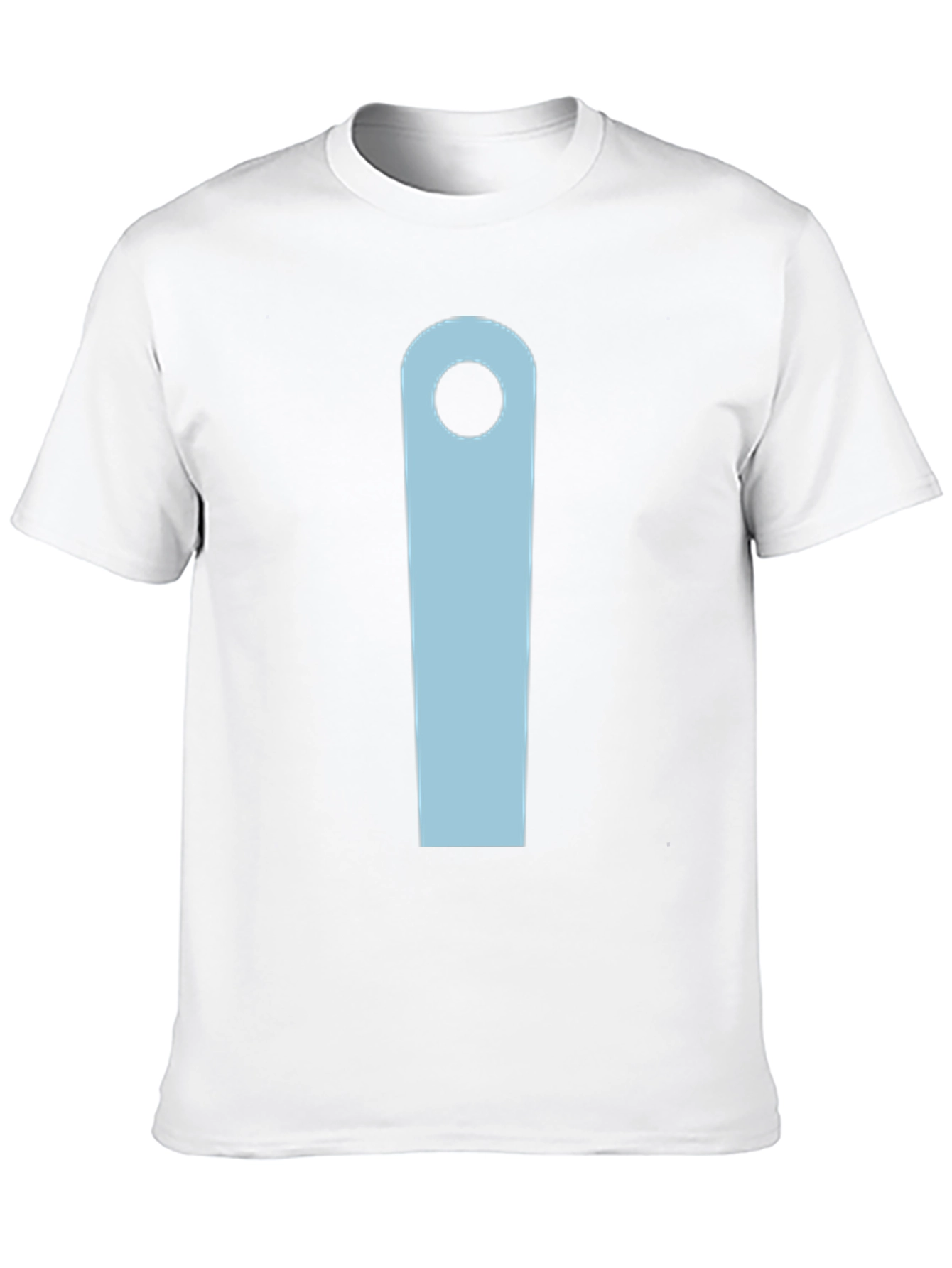 Minimalist Black T-Shirt with Light Blue Design
