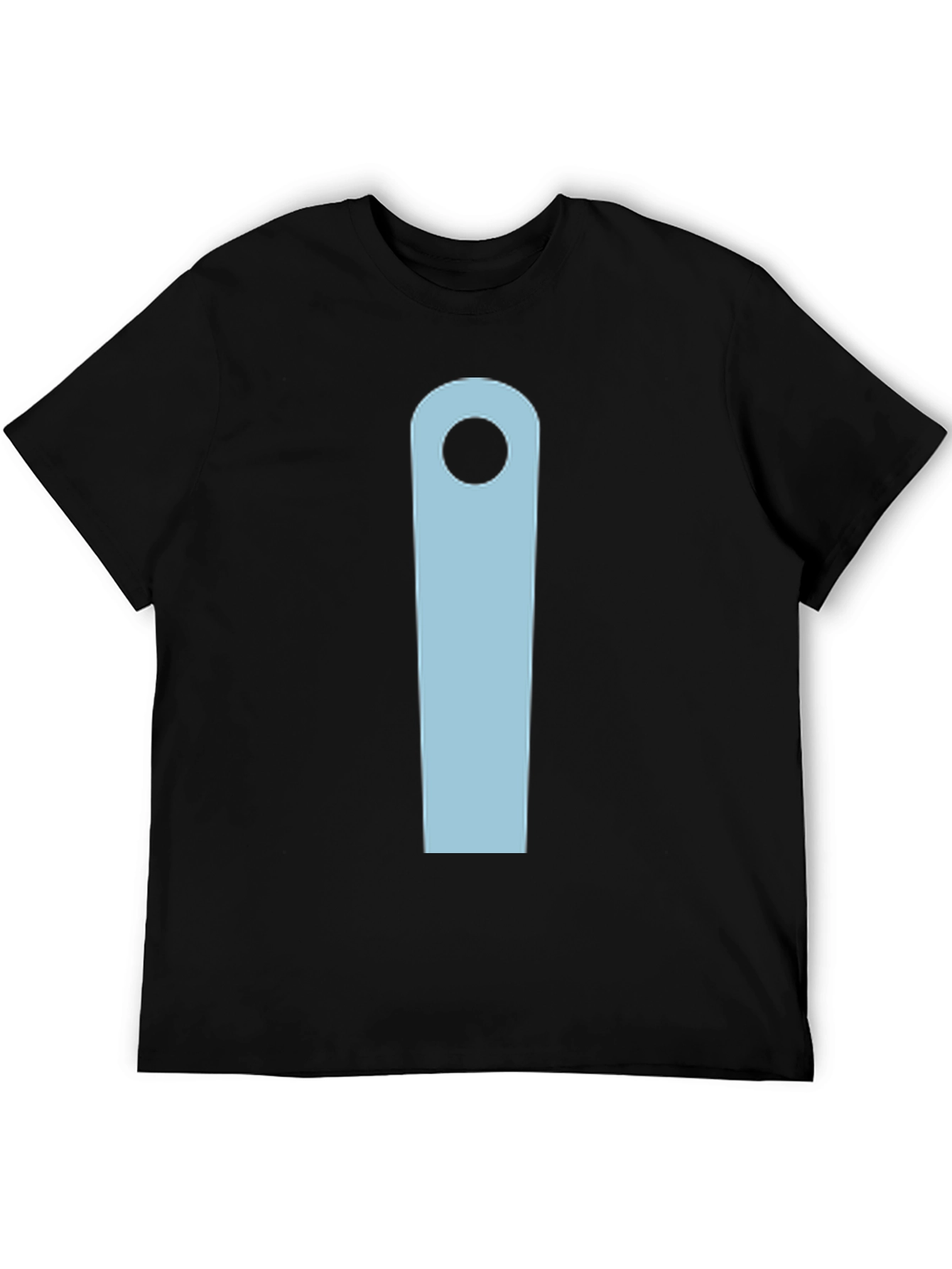 Minimalist Black T-Shirt with Light Blue Design