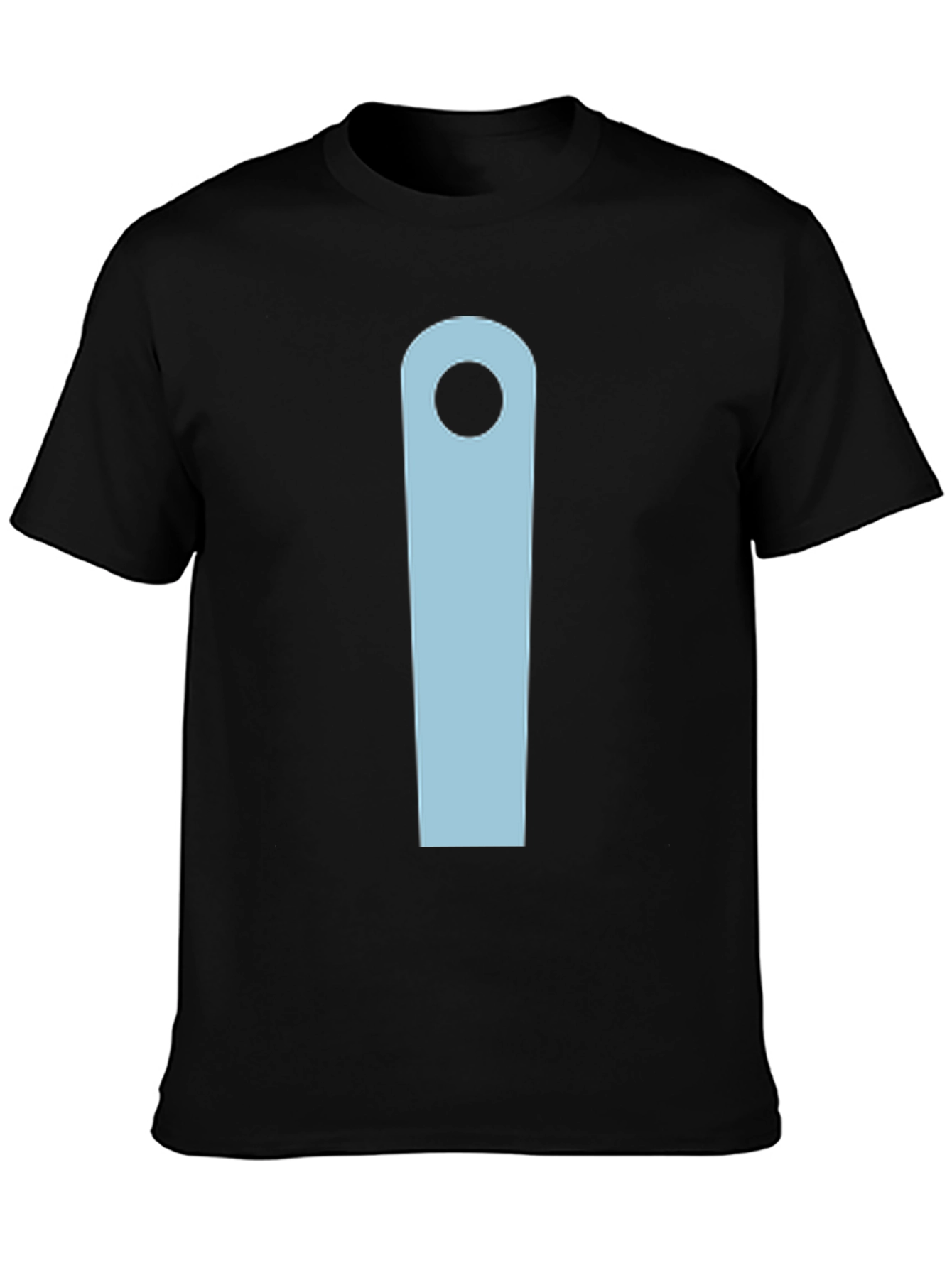 Minimalist Black T-Shirt with Light Blue Design