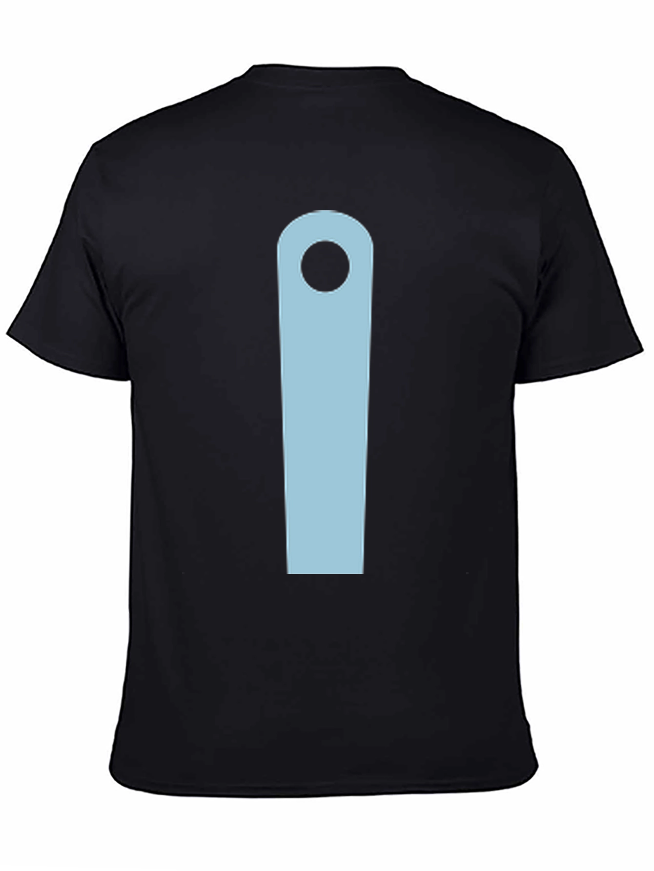 Minimalist Black T-Shirt with Light Blue Design
