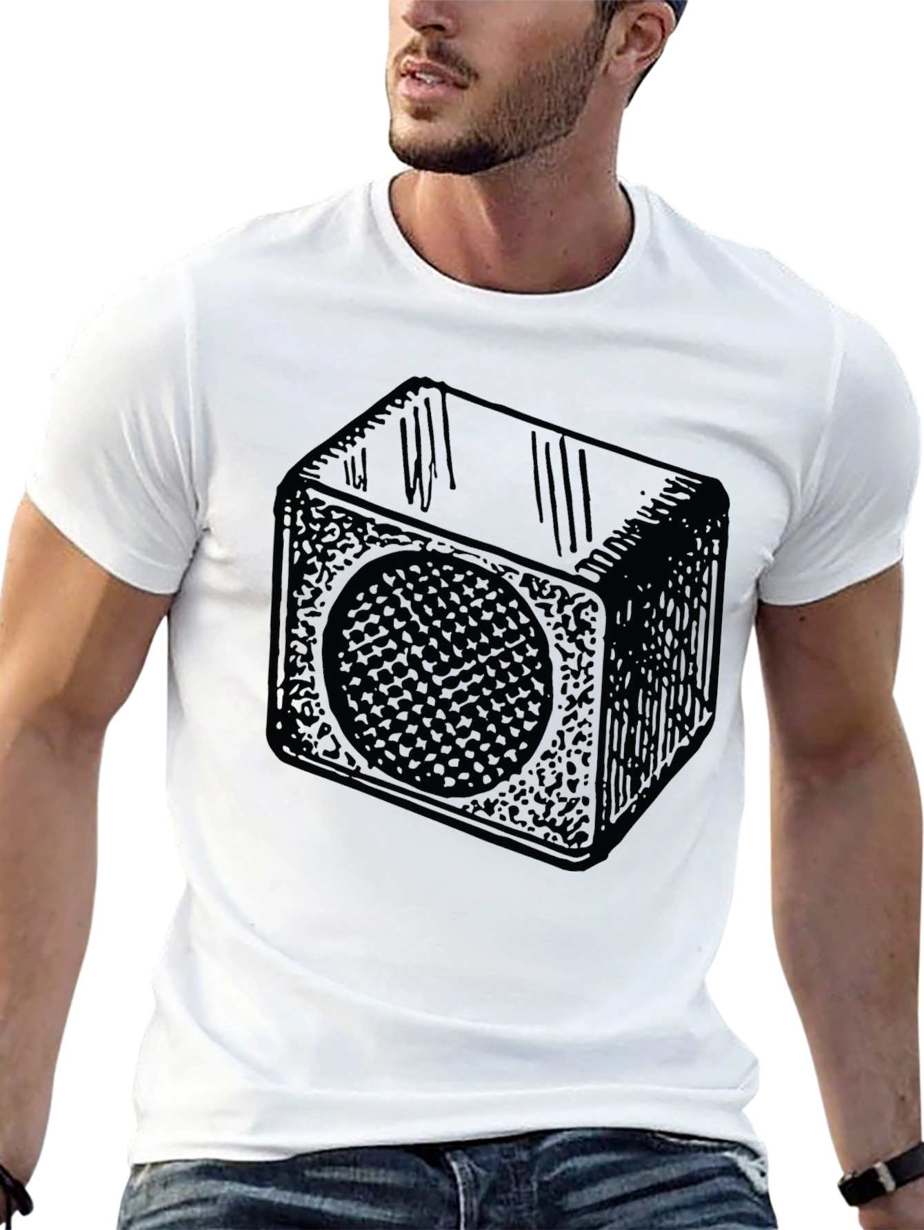 Geometric Speaker T-Shirt - Cool Design