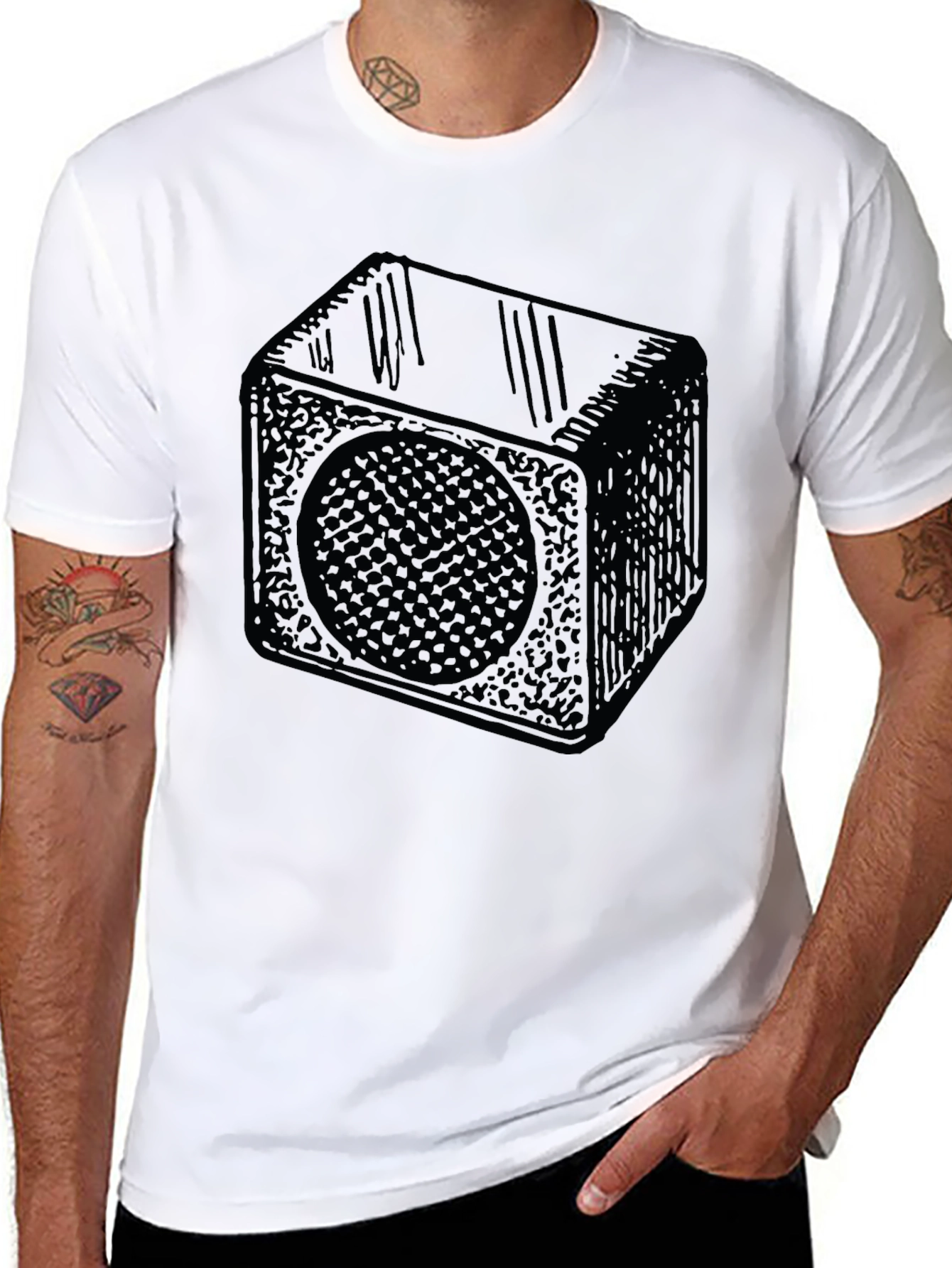 Geometric Speaker T-Shirt - Cool Design