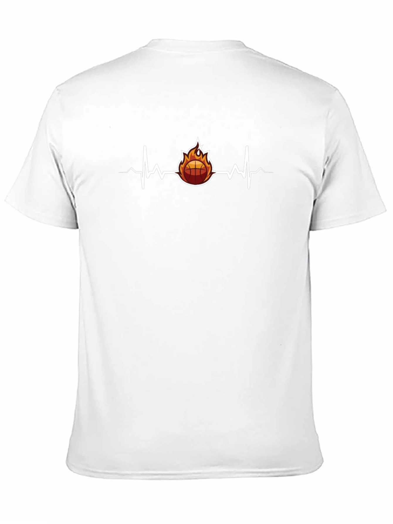 Fiery Basketball Heartbeat Graphic Tee