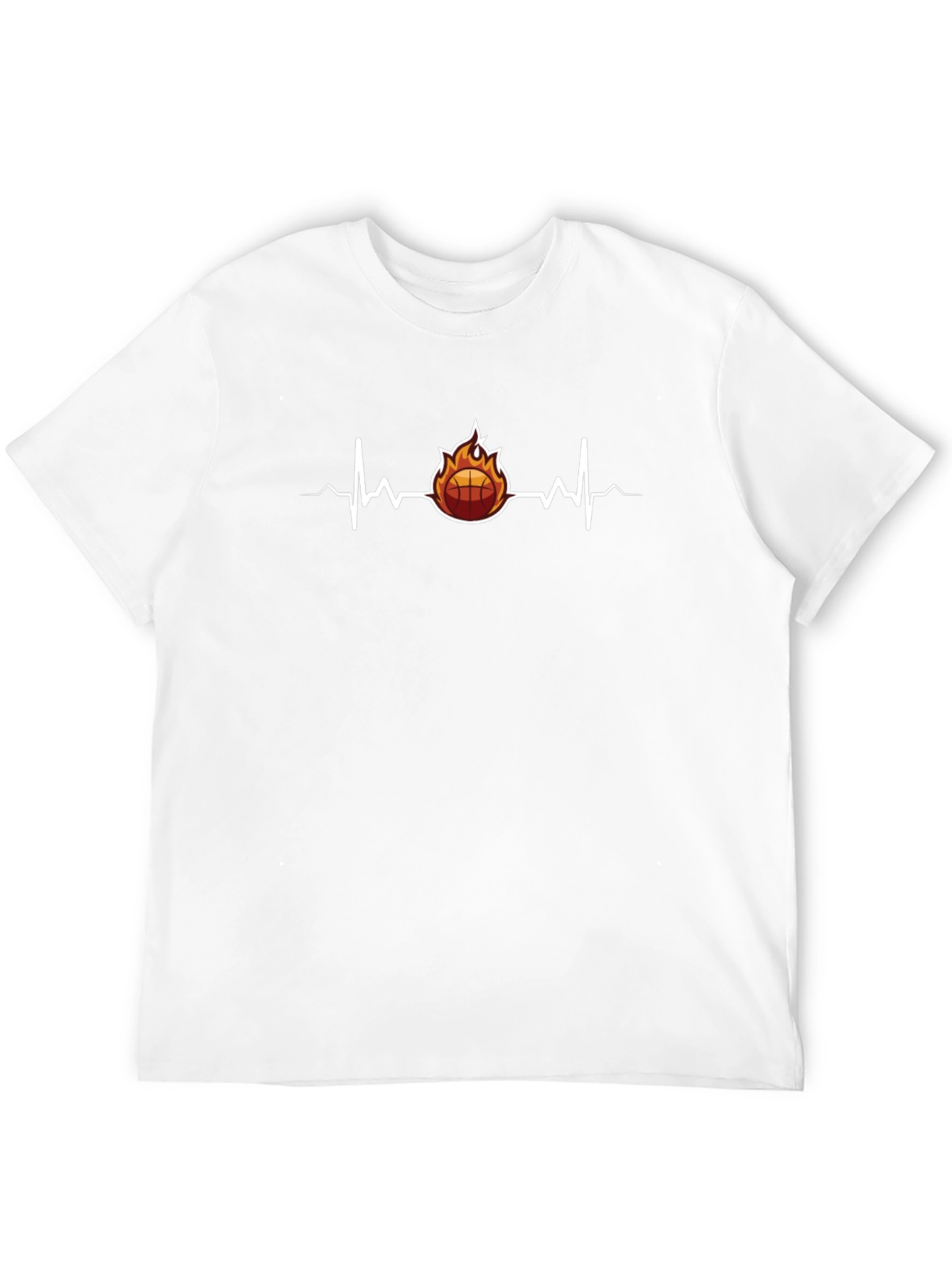 Fiery Basketball Heartbeat Graphic Tee