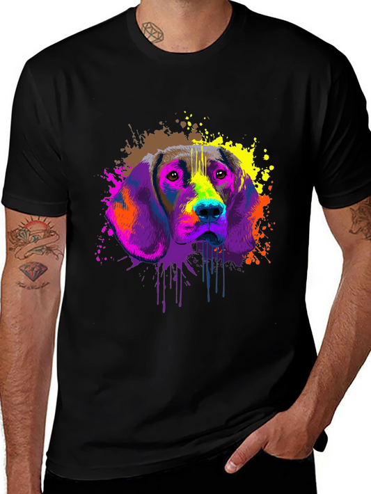 Colorful Dog Graphic T-Shirt