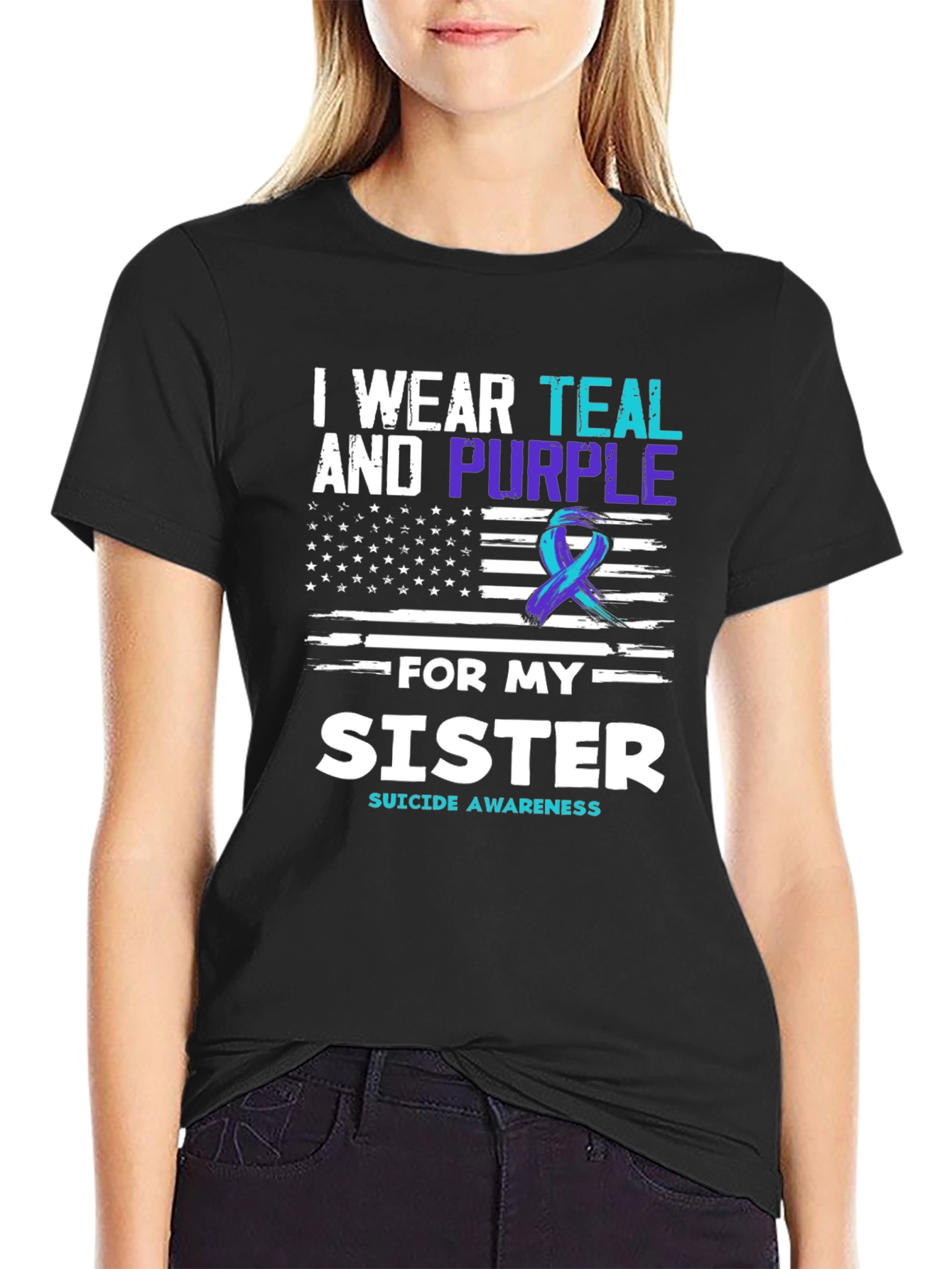 Teal and Purple Sister Suicide Awareness T-Shirt