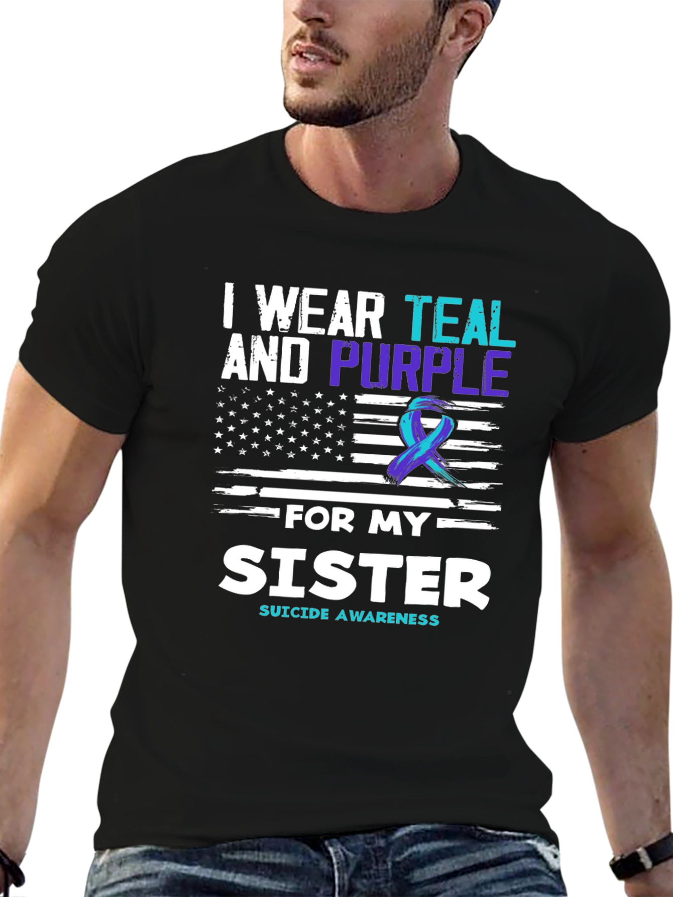 Teal and Purple Sister Suicide Awareness T-Shirt