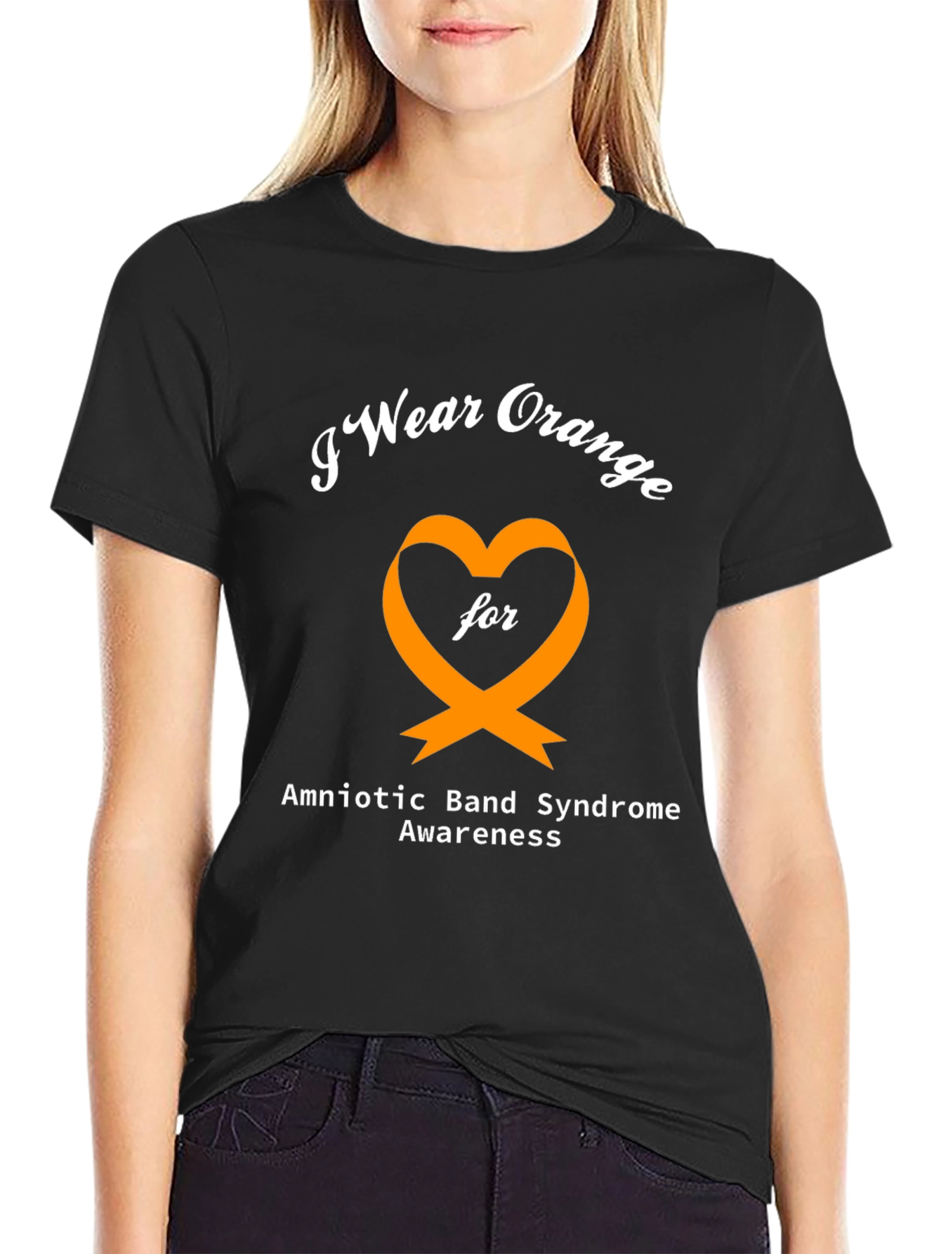Orange Heart Amniotic Band Syndrome Awareness T-Shirt