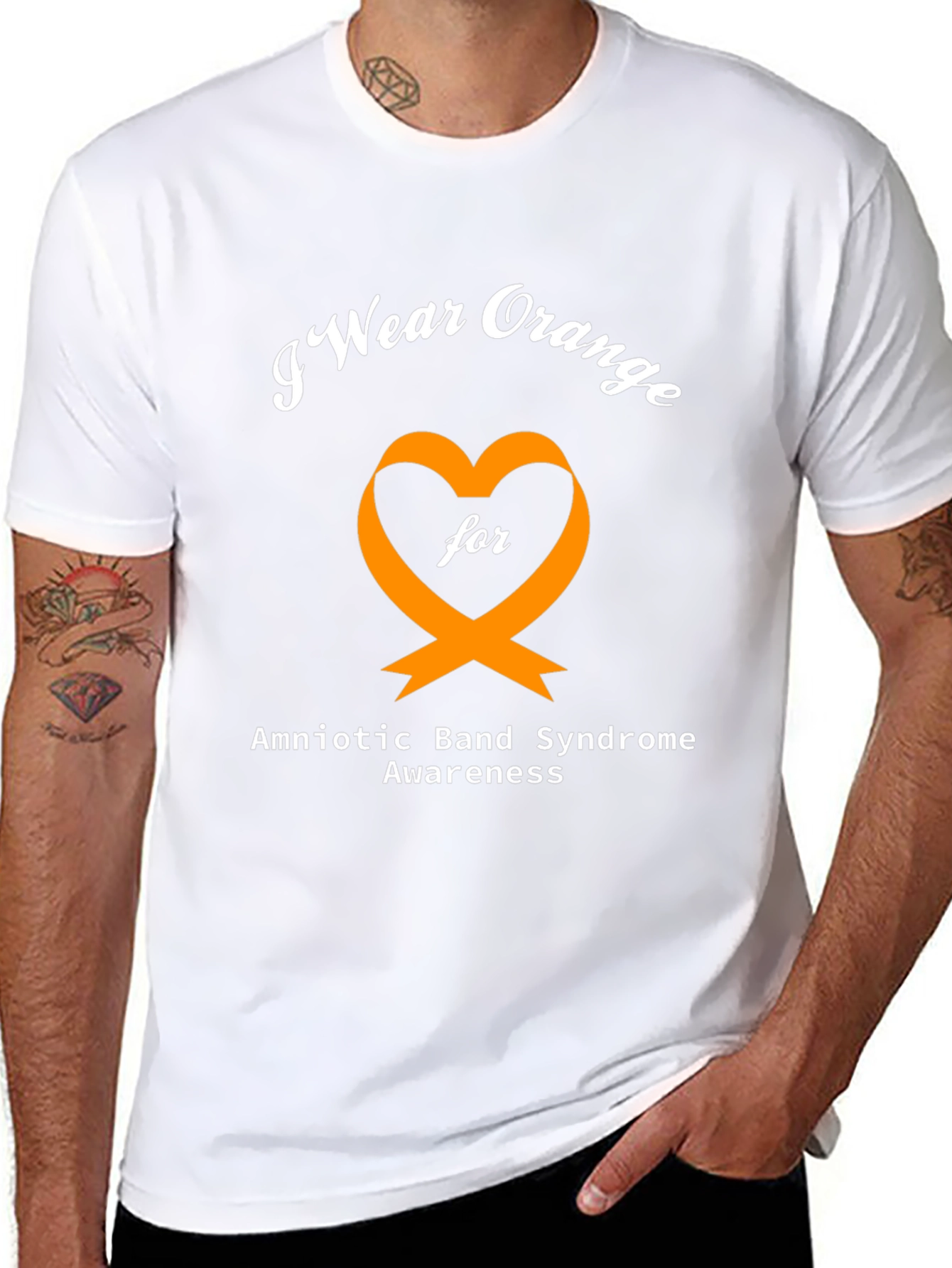 Orange Heart Amniotic Band Syndrome Awareness T-Shirt