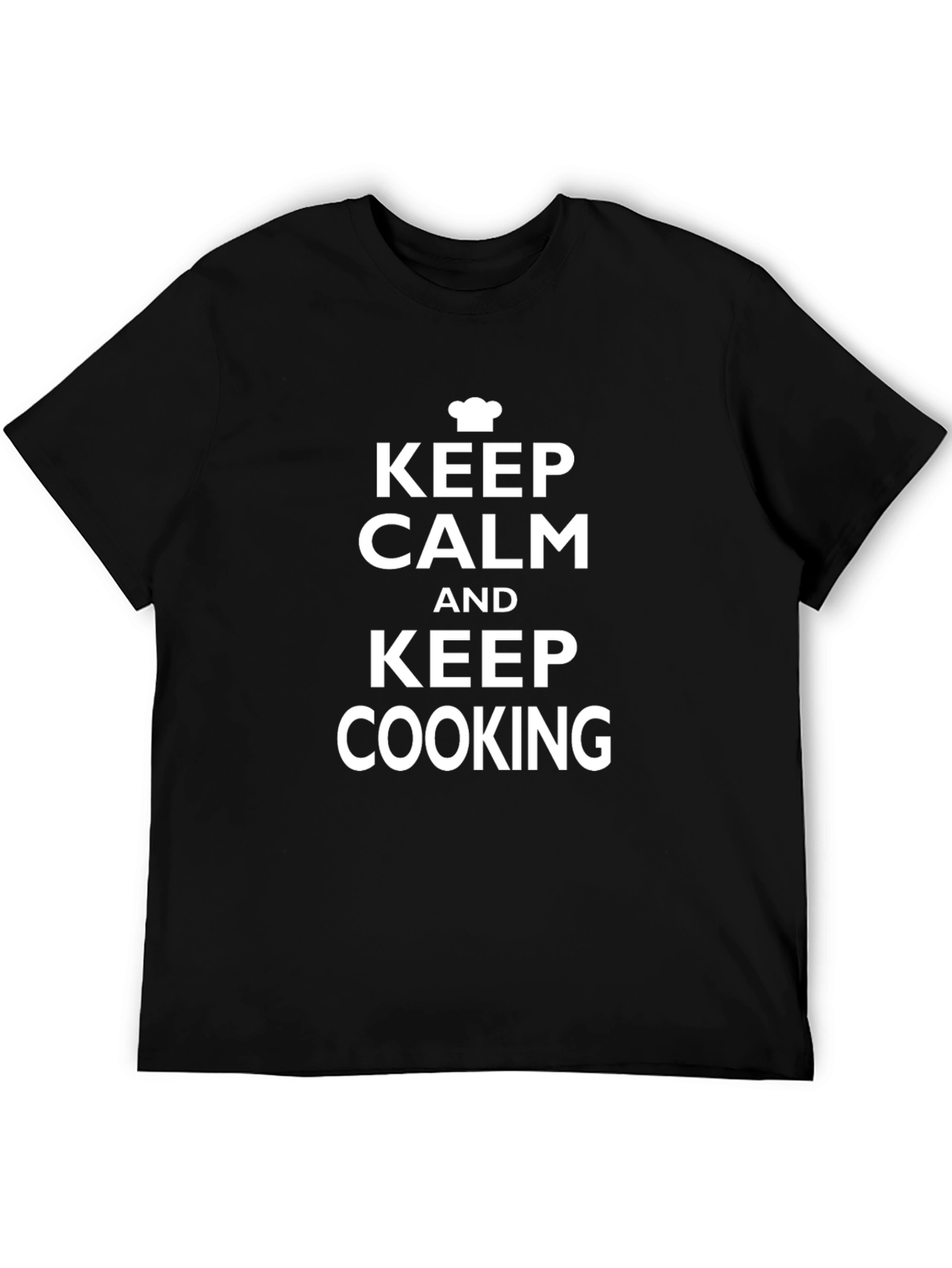 Keep Calm and Keep Cooking Black T-Shirt