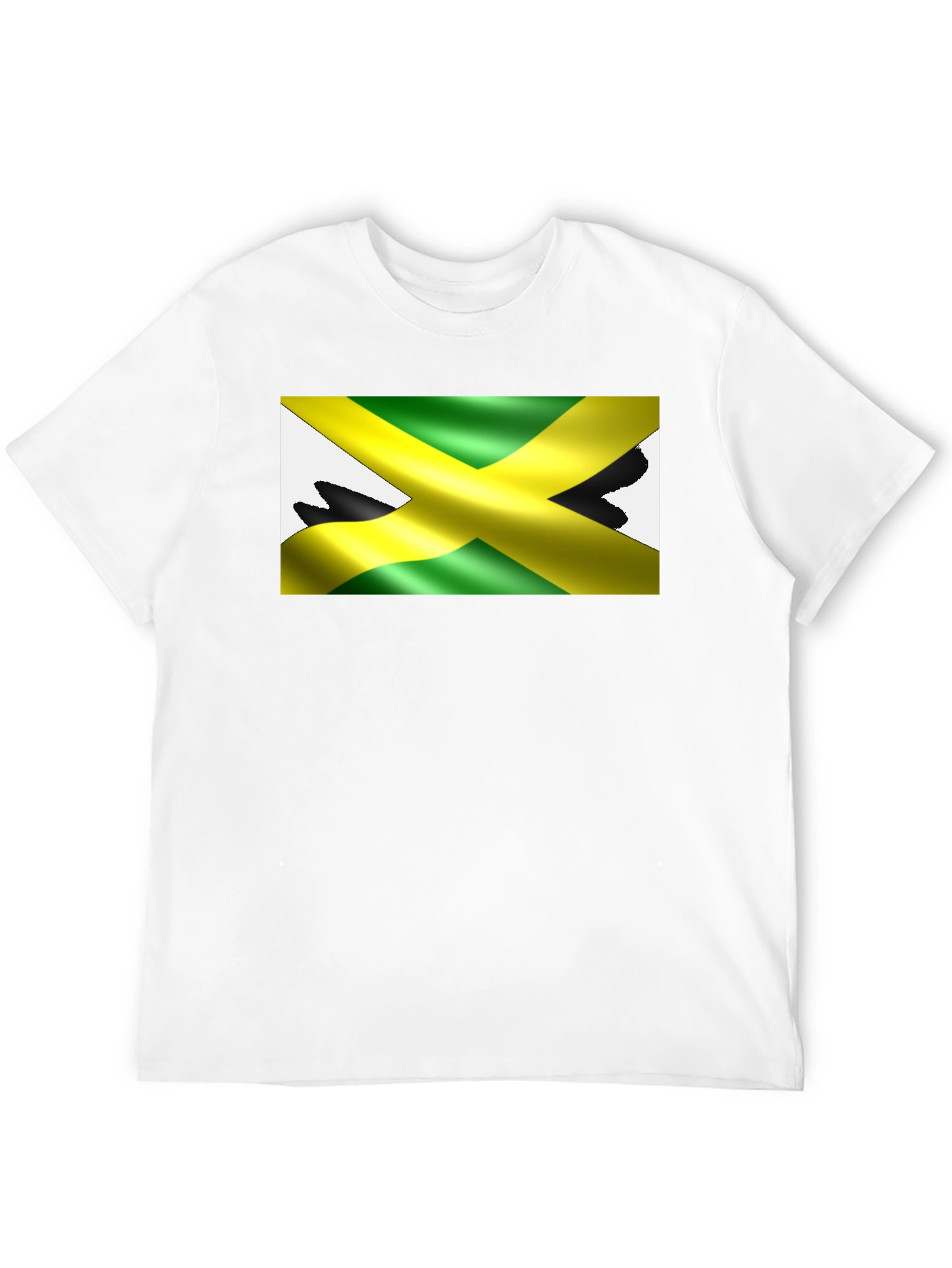 Jamaica Flag T-Shirt - Black Crew Neck Tee