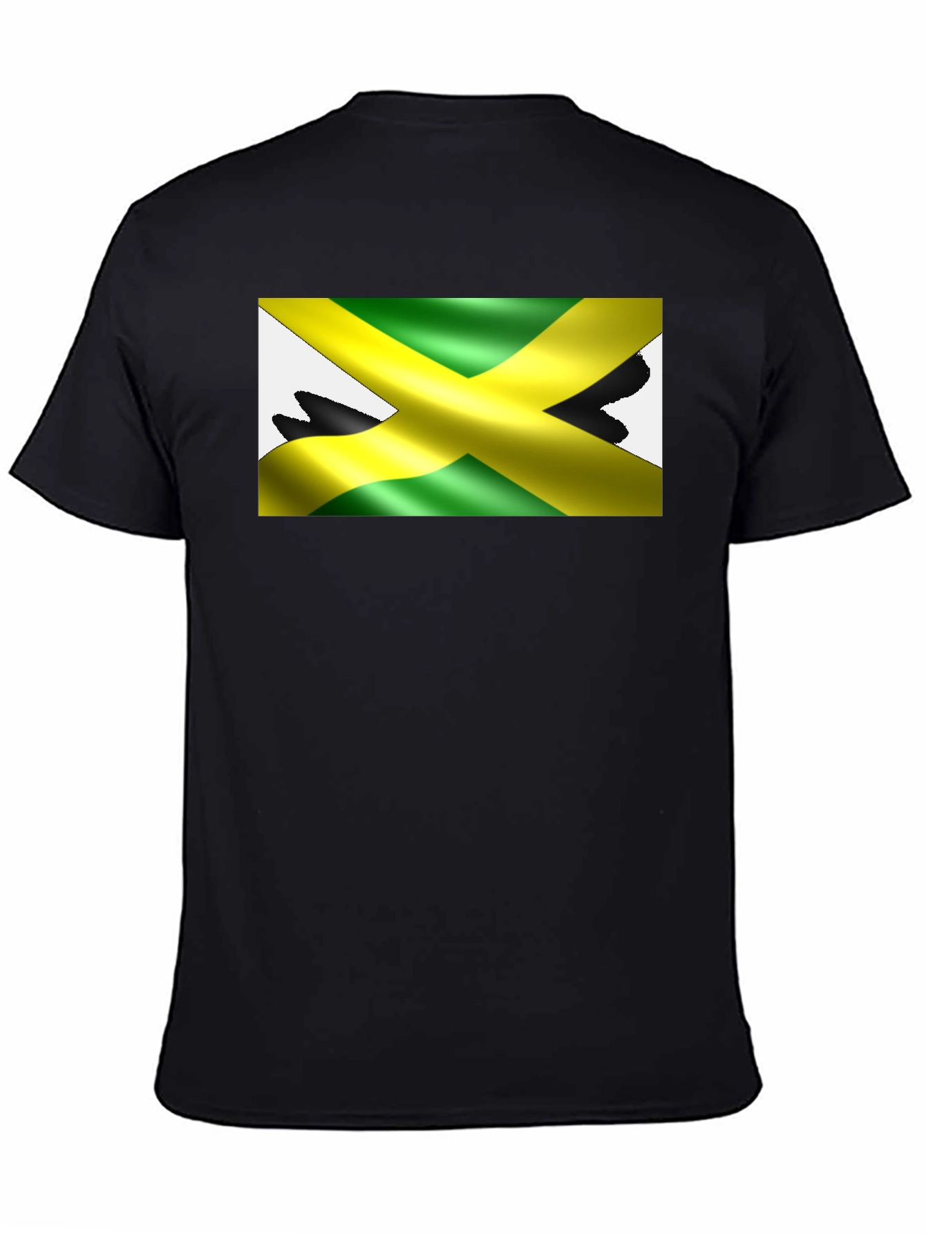 Jamaica Flag T-Shirt - Black Crew Neck Tee