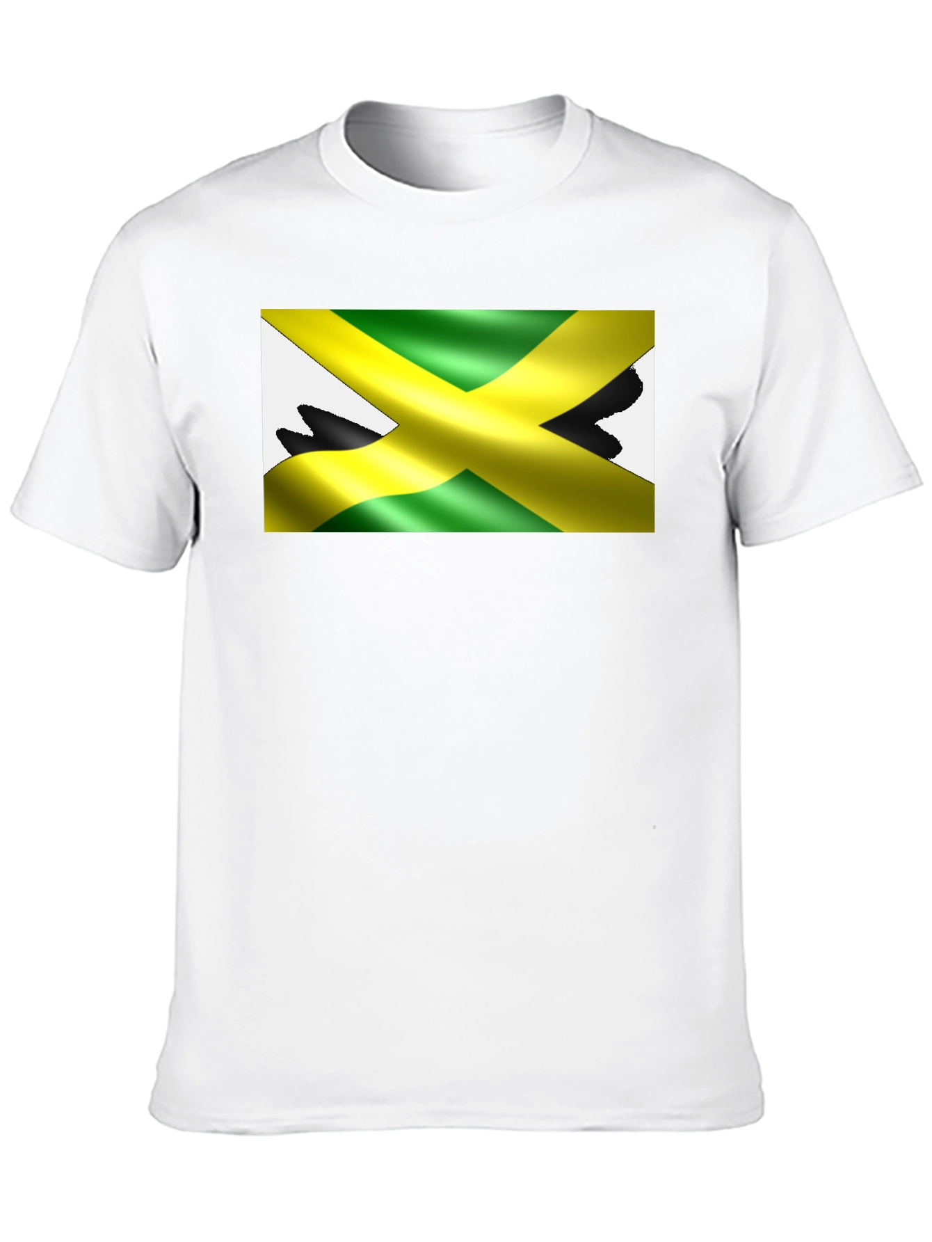 Jamaica Flag T-Shirt - Black Crew Neck Tee