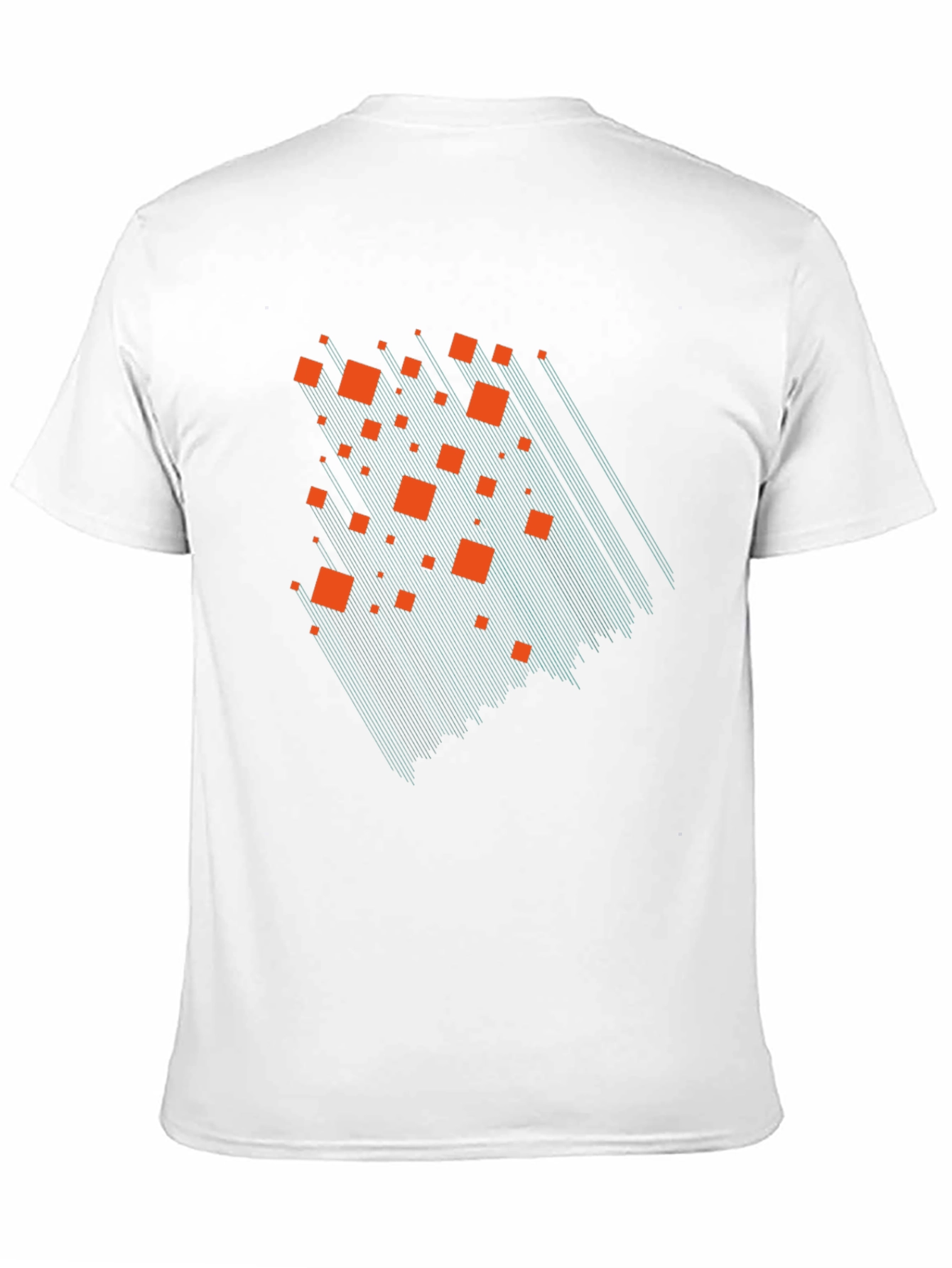Geometric Cascade Graphic Tee - Modern Black T-Shirt