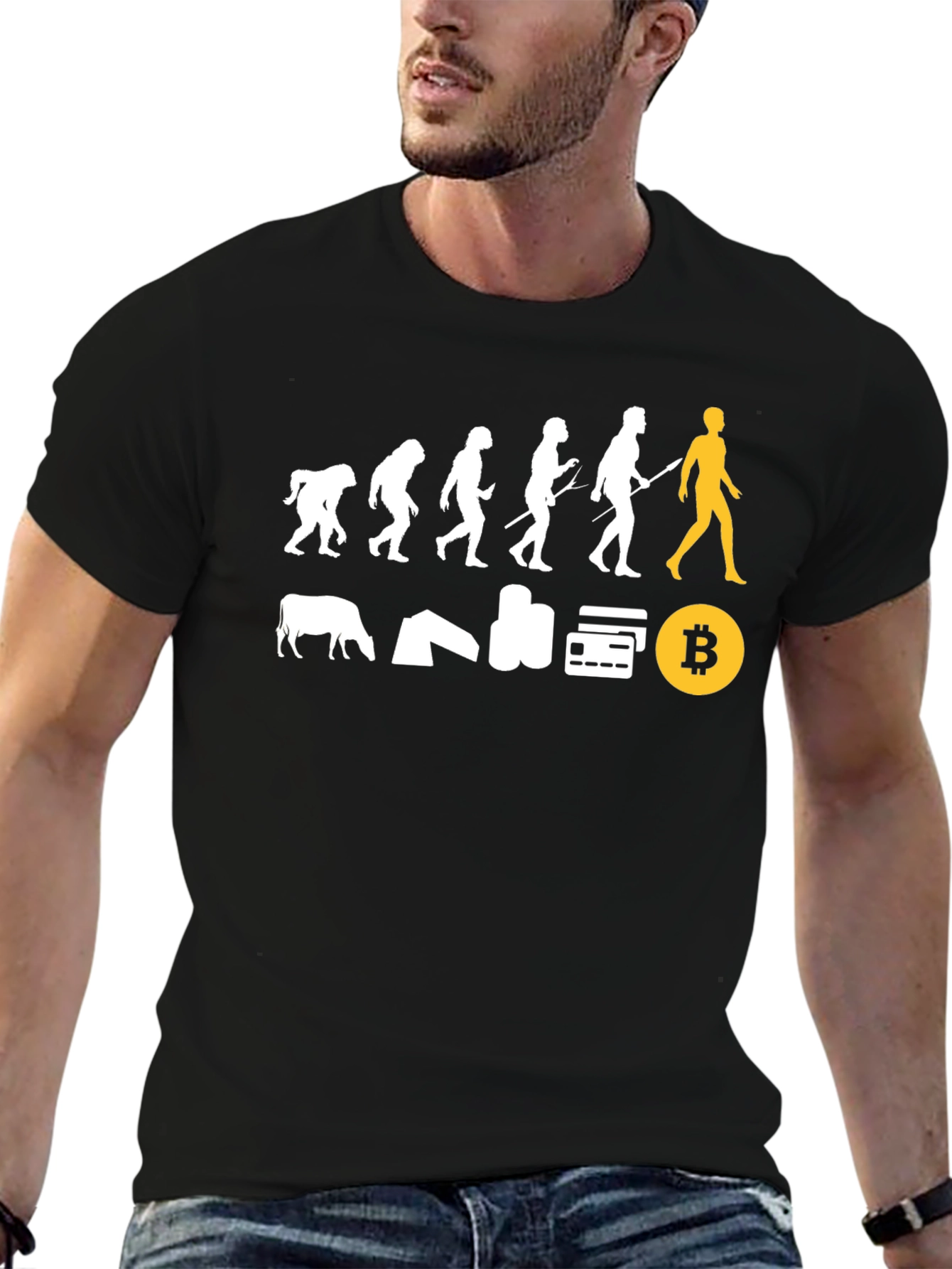 Bitcoin Evolution Black T-Shirt - Crypto Currency Tee
