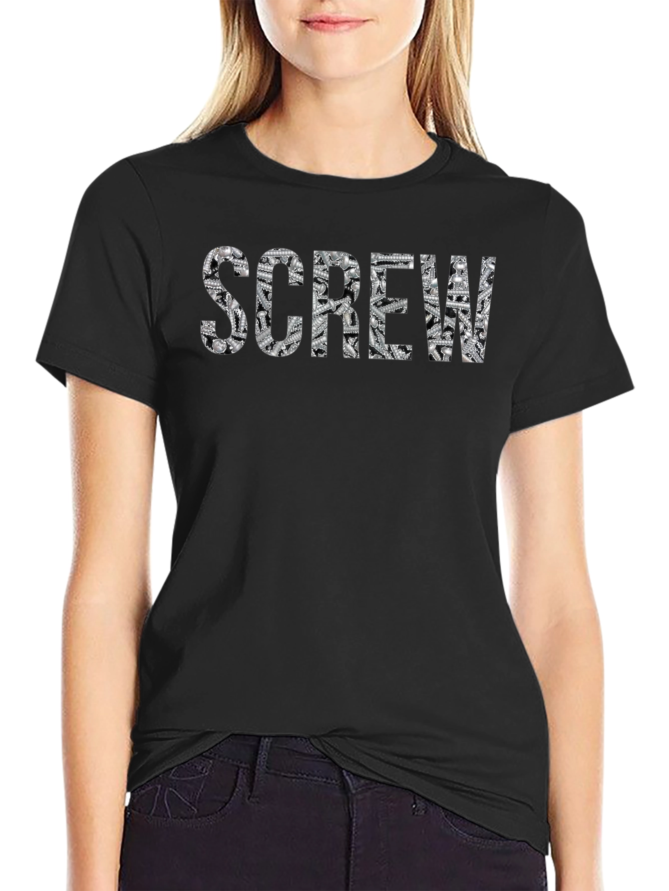 Screw Graphic Tee - Novelty Print Shirt
