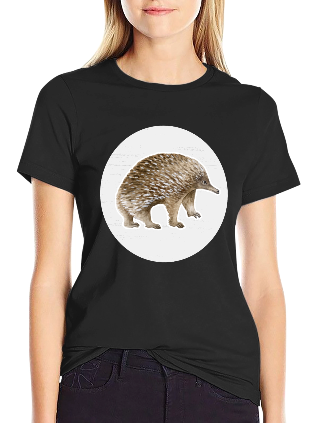 Echidna Graphic T-Shirt - Black Cotton Tee