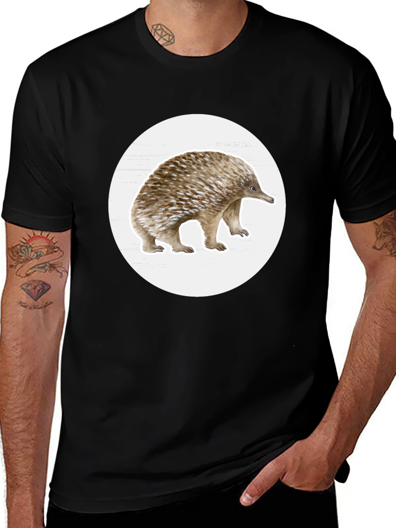 Echidna Graphic T-Shirt - Black Cotton Tee