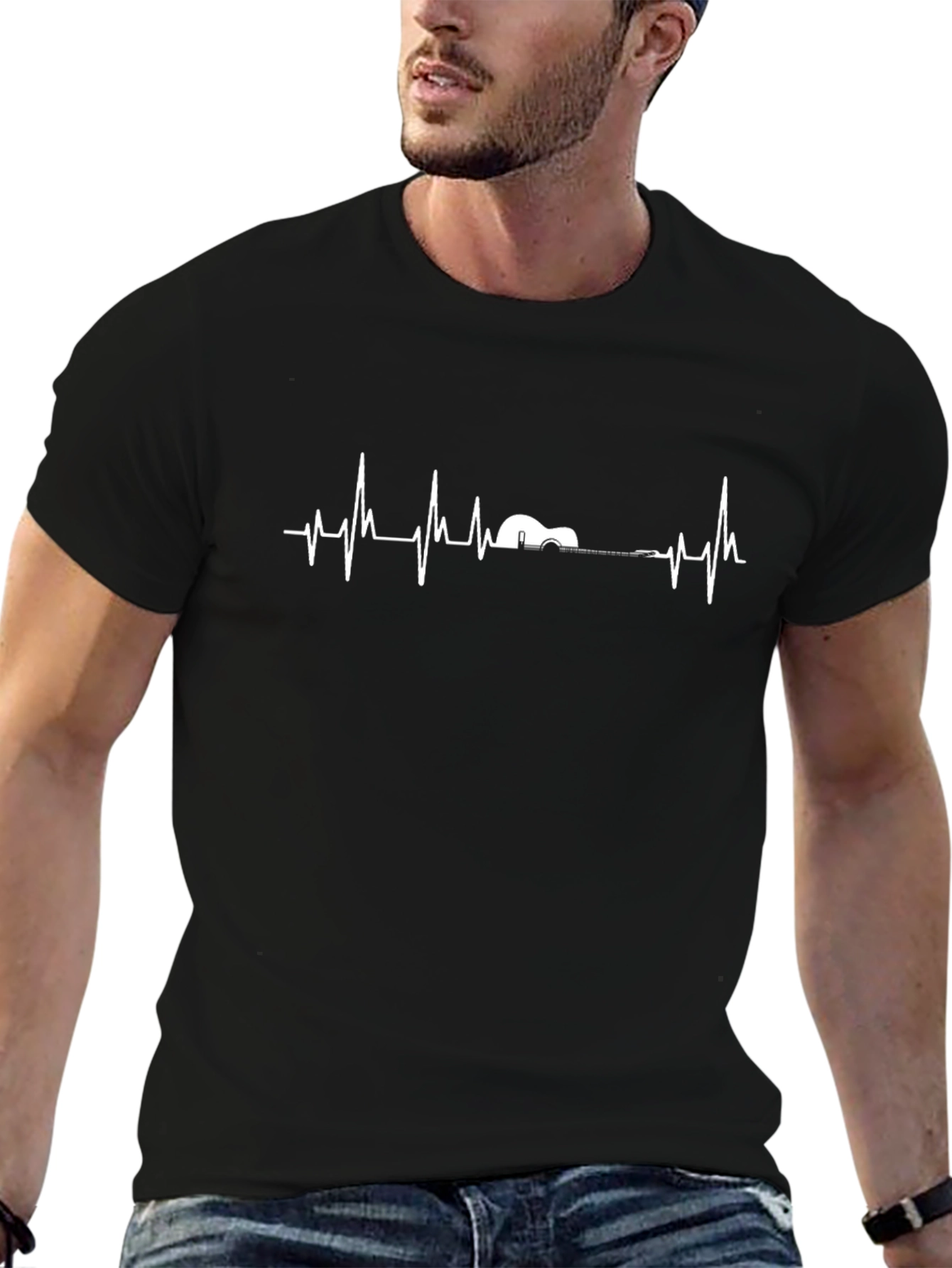 Guitar Heartbeat T-Shirt - Music Lover Tee
