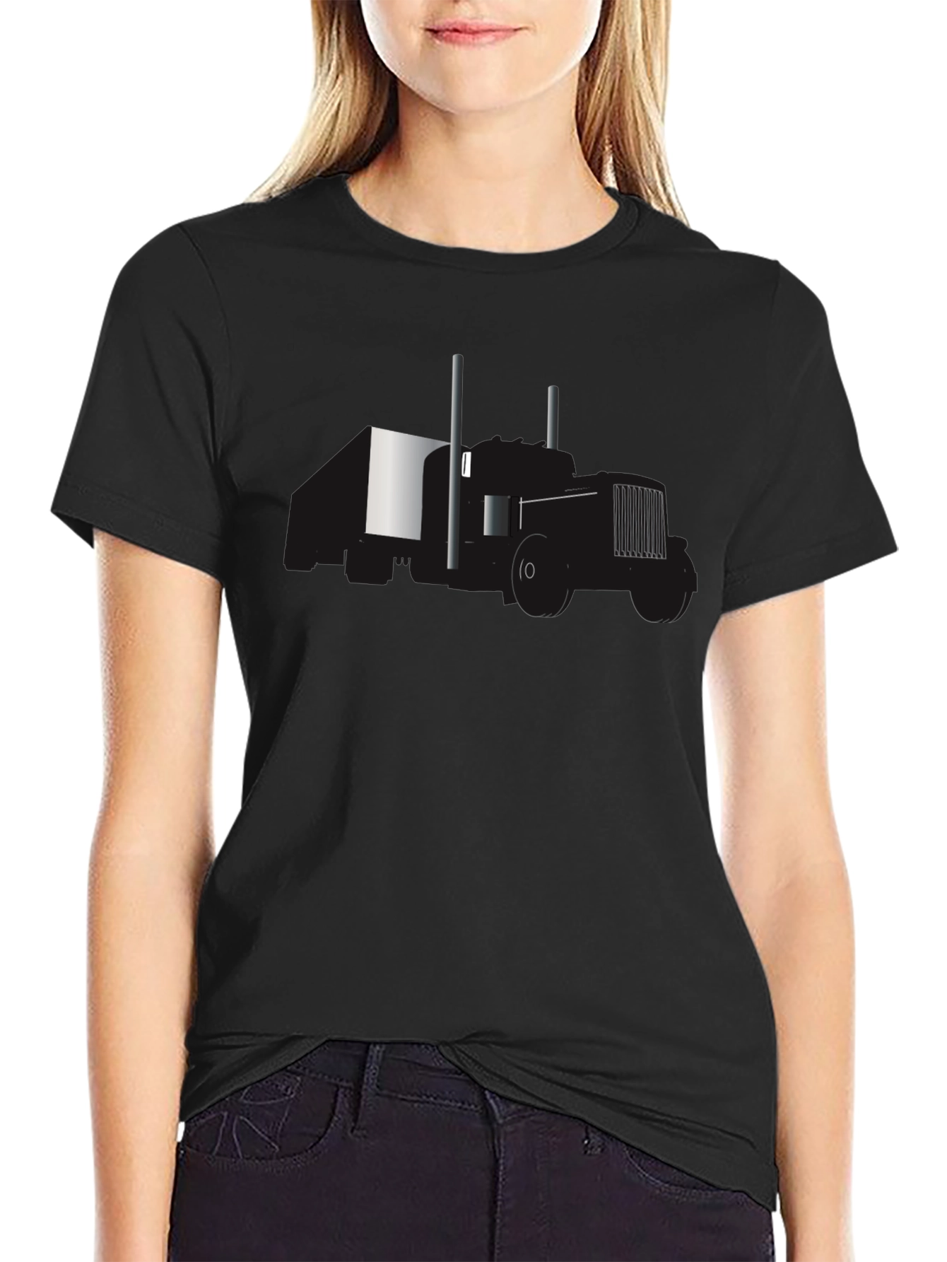 Abstract Tractor Graphic Black T-Shirt