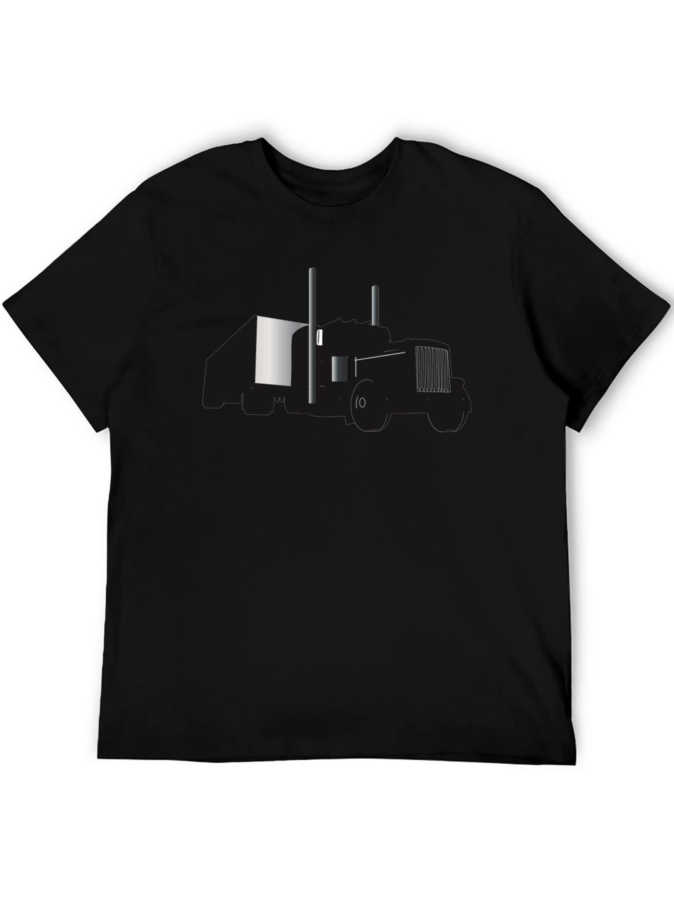 Abstract Tractor Graphic Black T-Shirt