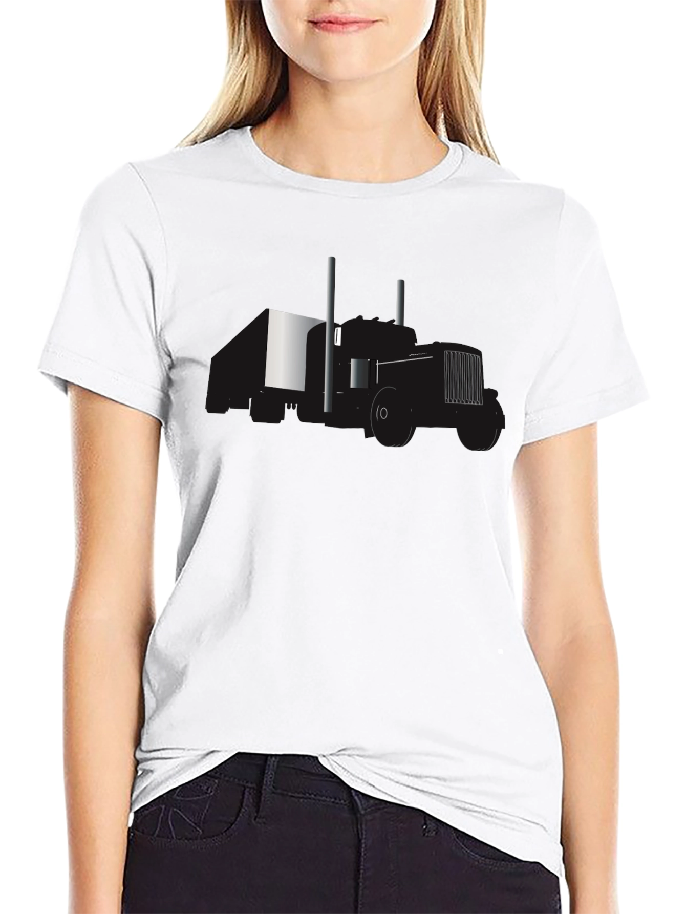 Abstract Tractor Graphic Black T-Shirt