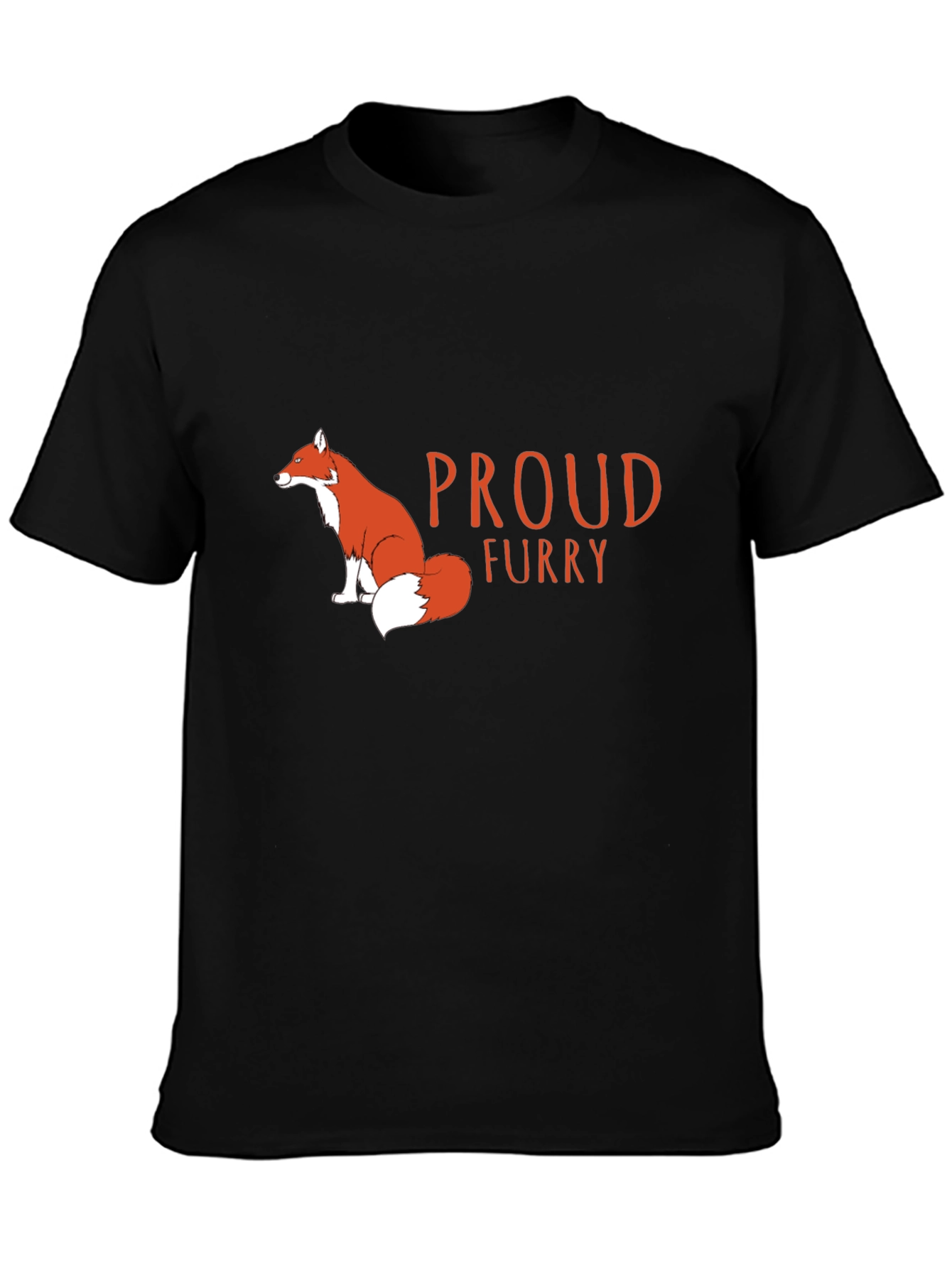 Proud Furry Fox Graphic T-Shirt - Black
