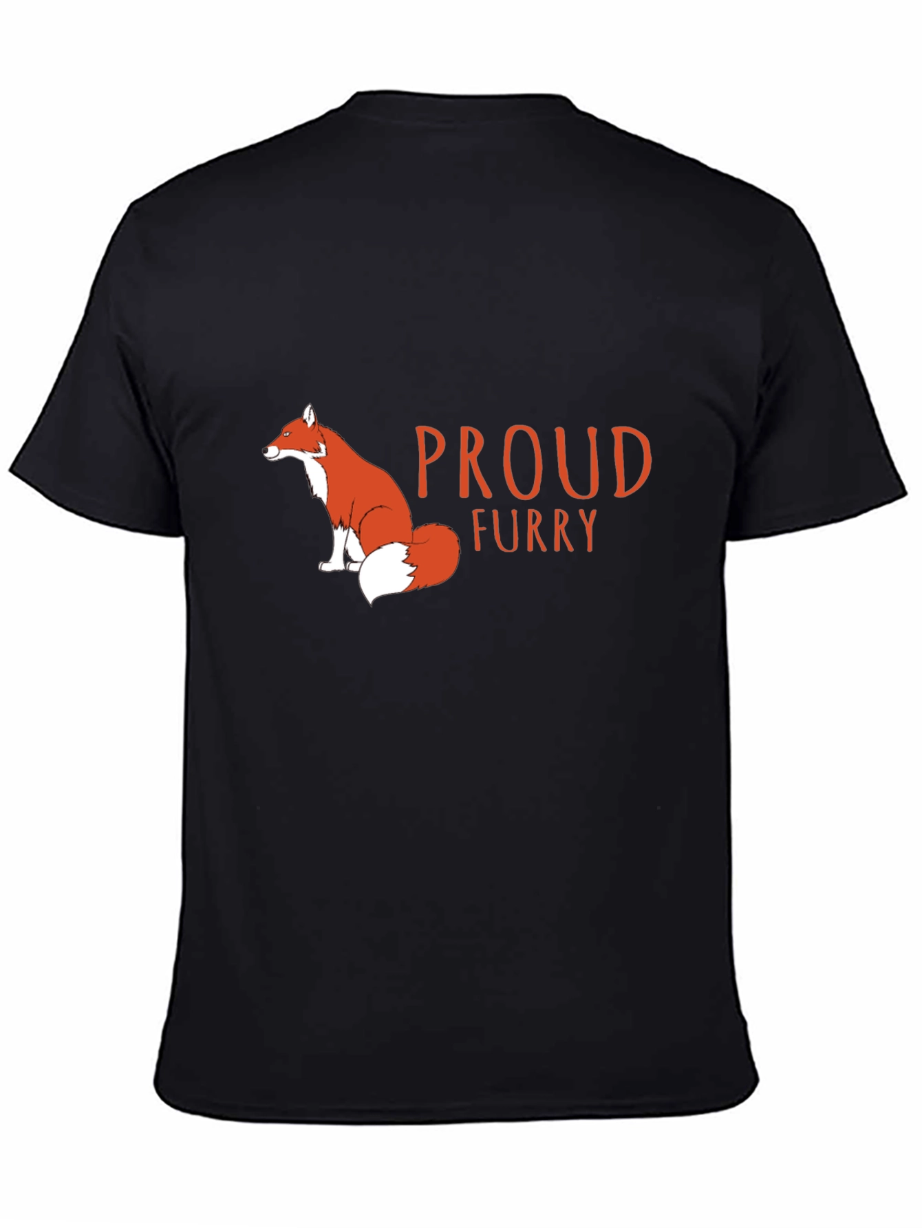 Proud Furry Fox Graphic T-Shirt - Black