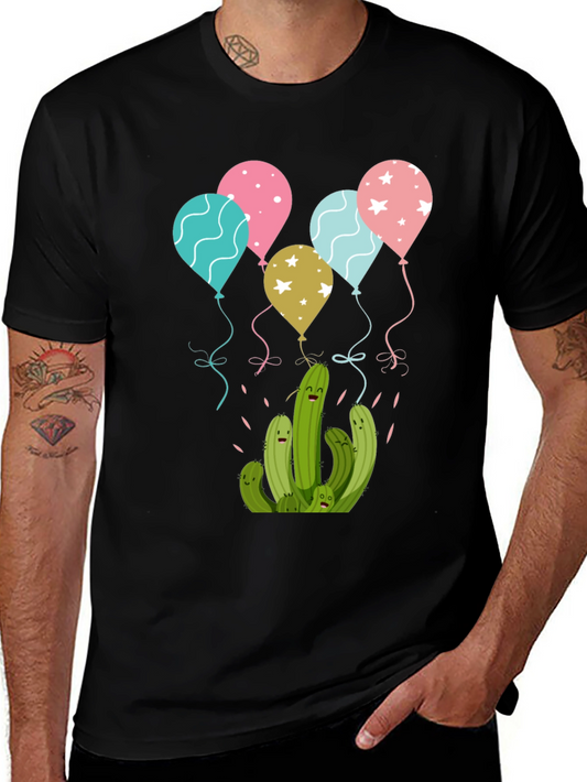 Cactus Balloons Graphic Tee - Black