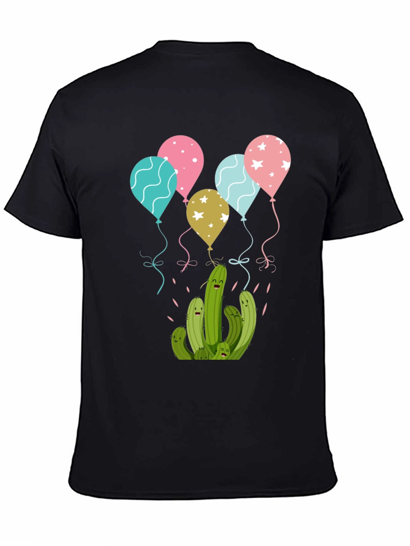 Cactus Balloons Graphic Tee - Black