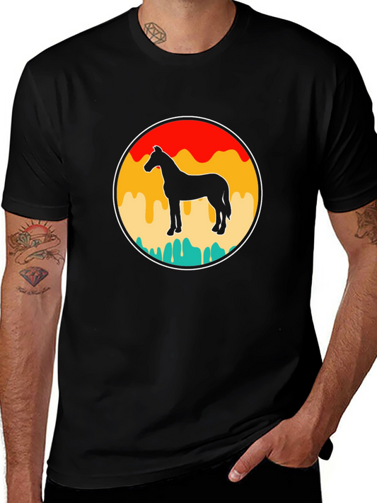 Retro Horse Graphic Tee - Black